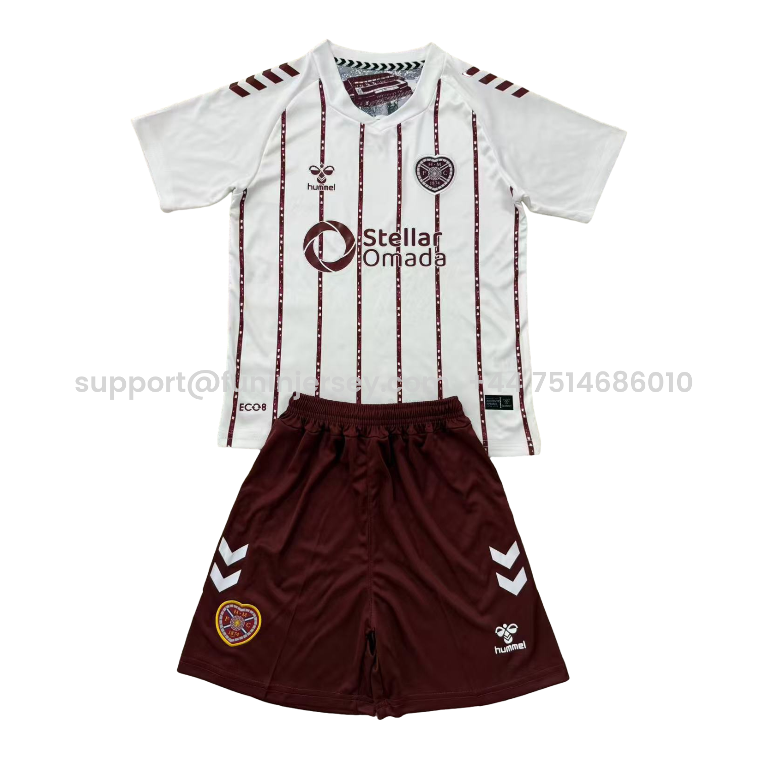 Funinjersey-Hearts Heart of Midlothian 25-26 Away Men's Adult Jersey Set - Fans Version