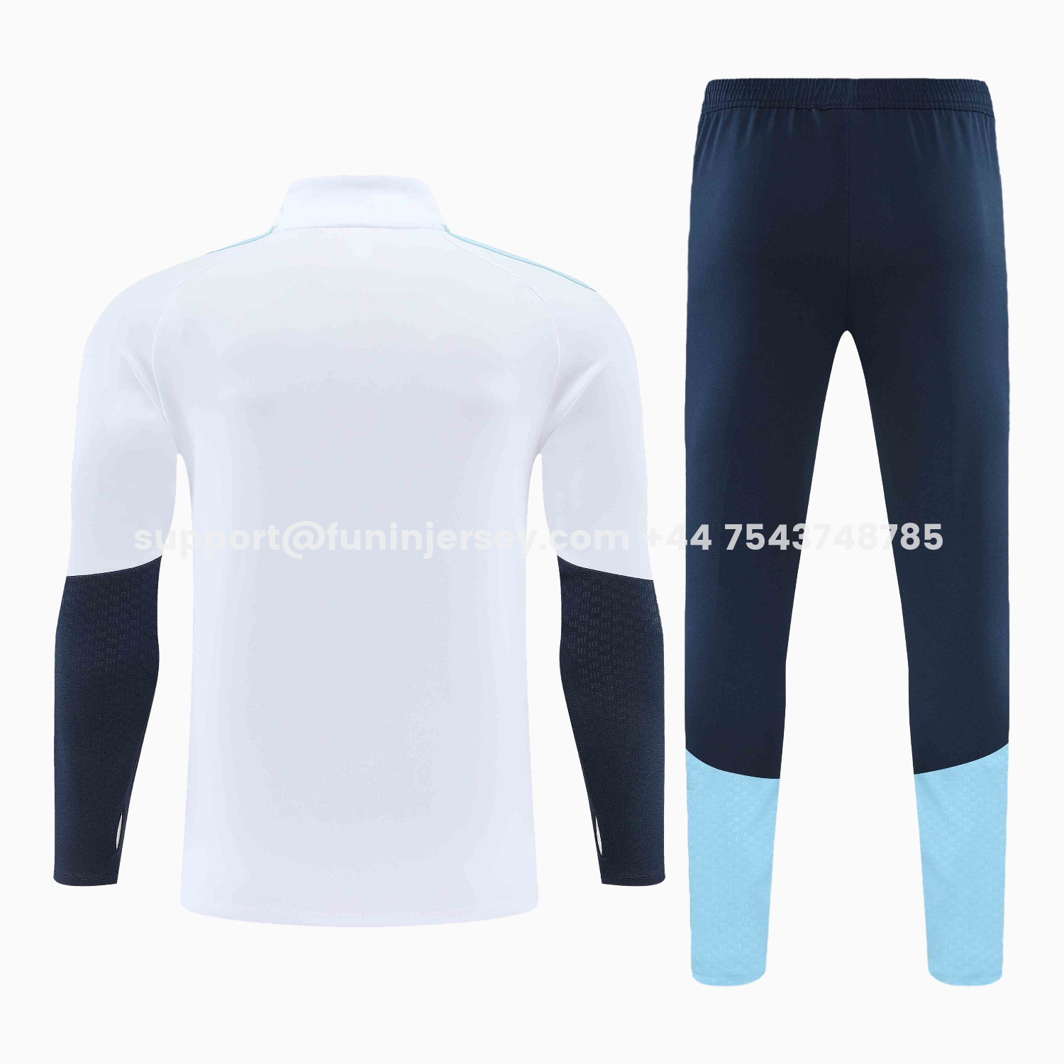 Funinjersey-Argentina 2026 Kids Long Sleeve Training Set - White Top & Black Pants