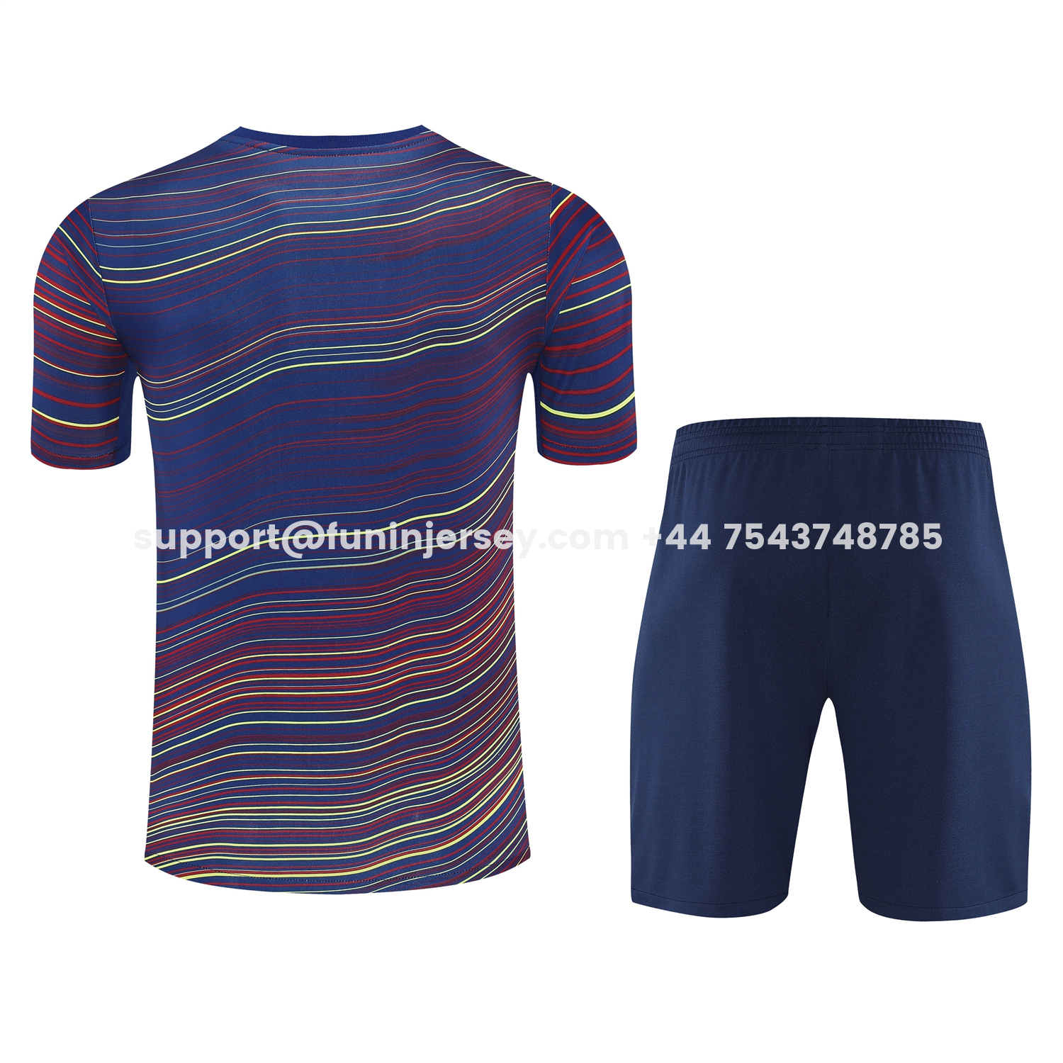 Funinjersey-Barcelona 25-26 Short-Sleeve Training Set - Colors Top & Dark Blue Pants