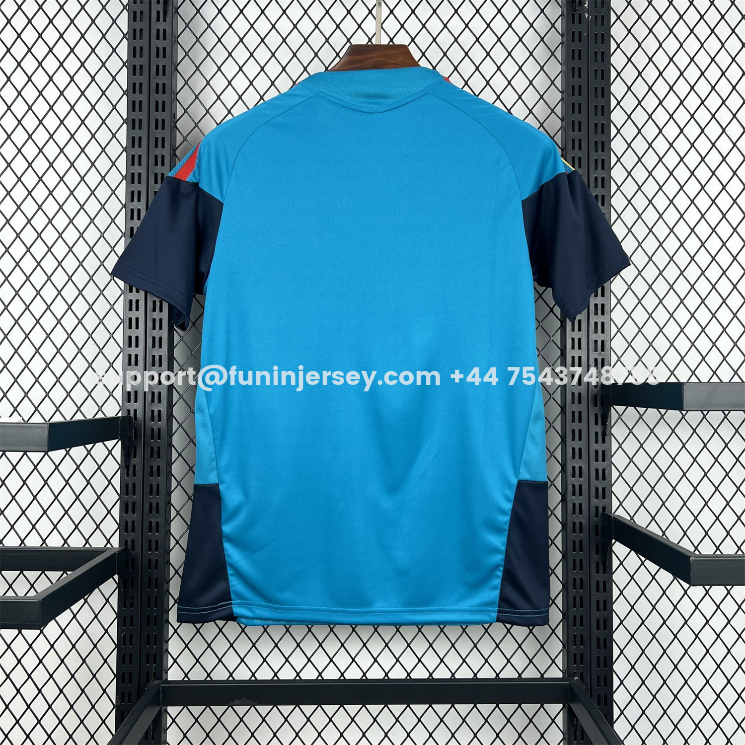Funinjersey-Spain 2026 Lake Blue Pre-Match Training Jersey - Fans Version