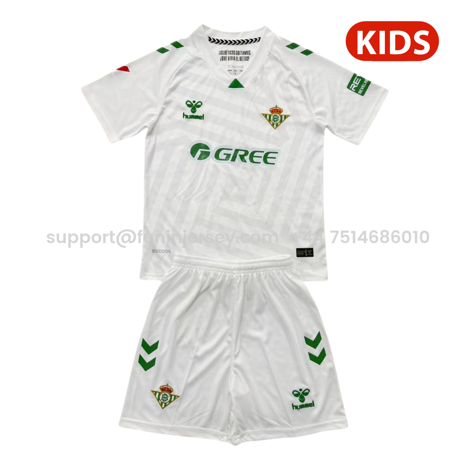 Funinjersey-Real Betis 25-26 White Goalkeeper Kids Kit