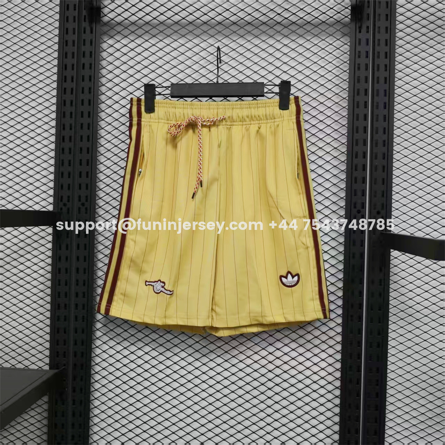 Funinjersey-Arsenal 25-26 Trefoil Yellow Travel Shorts - Player Version