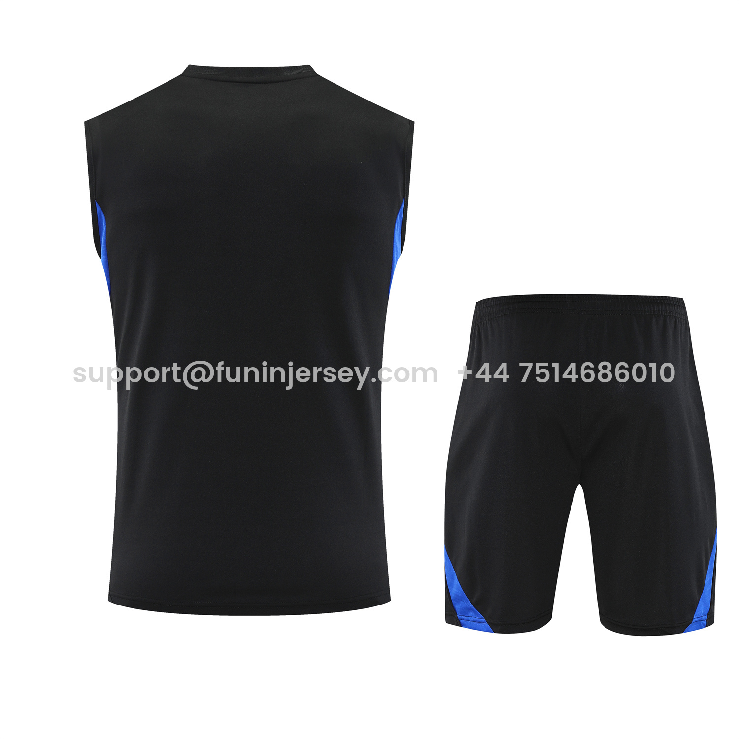Funinjersey-Manchester United 25-26 Vest Training Set - Black And Light Grey Vest & Black Shorts