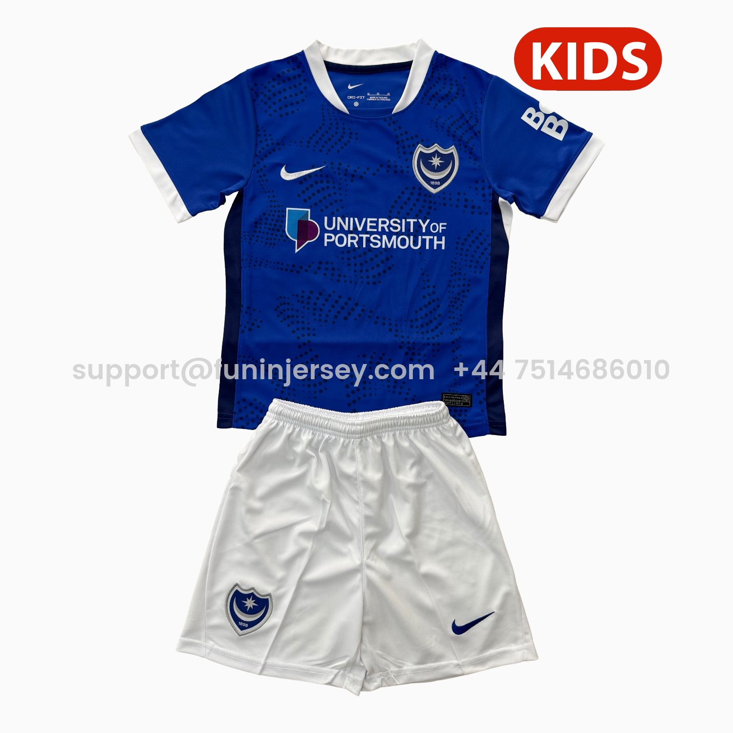 Funinjersey-Portsmouth 25-26 Home Kids Kit