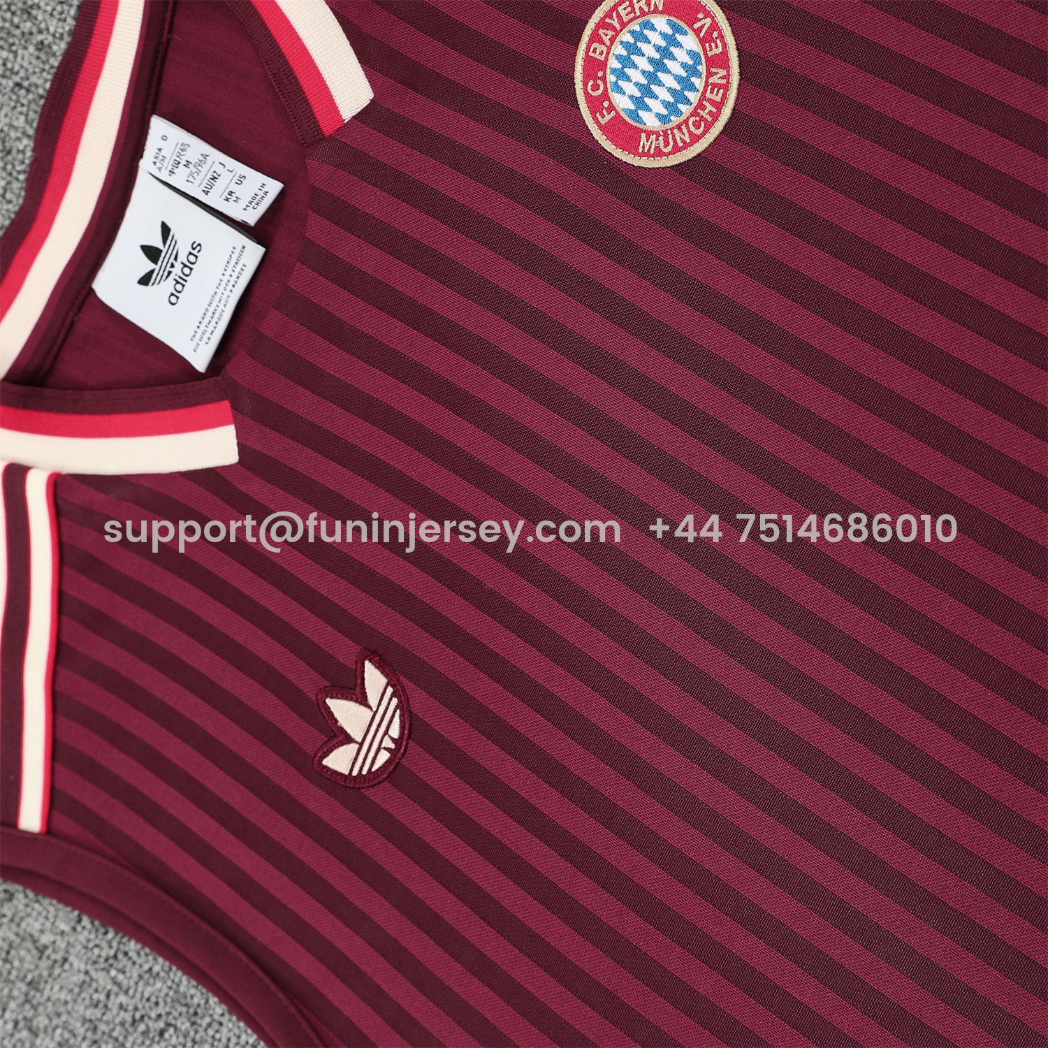 Funinjersey-Bayern Munich 25-26 Vest Training Set - Wine Red Lines Vest & Wine Red Lines Shorts