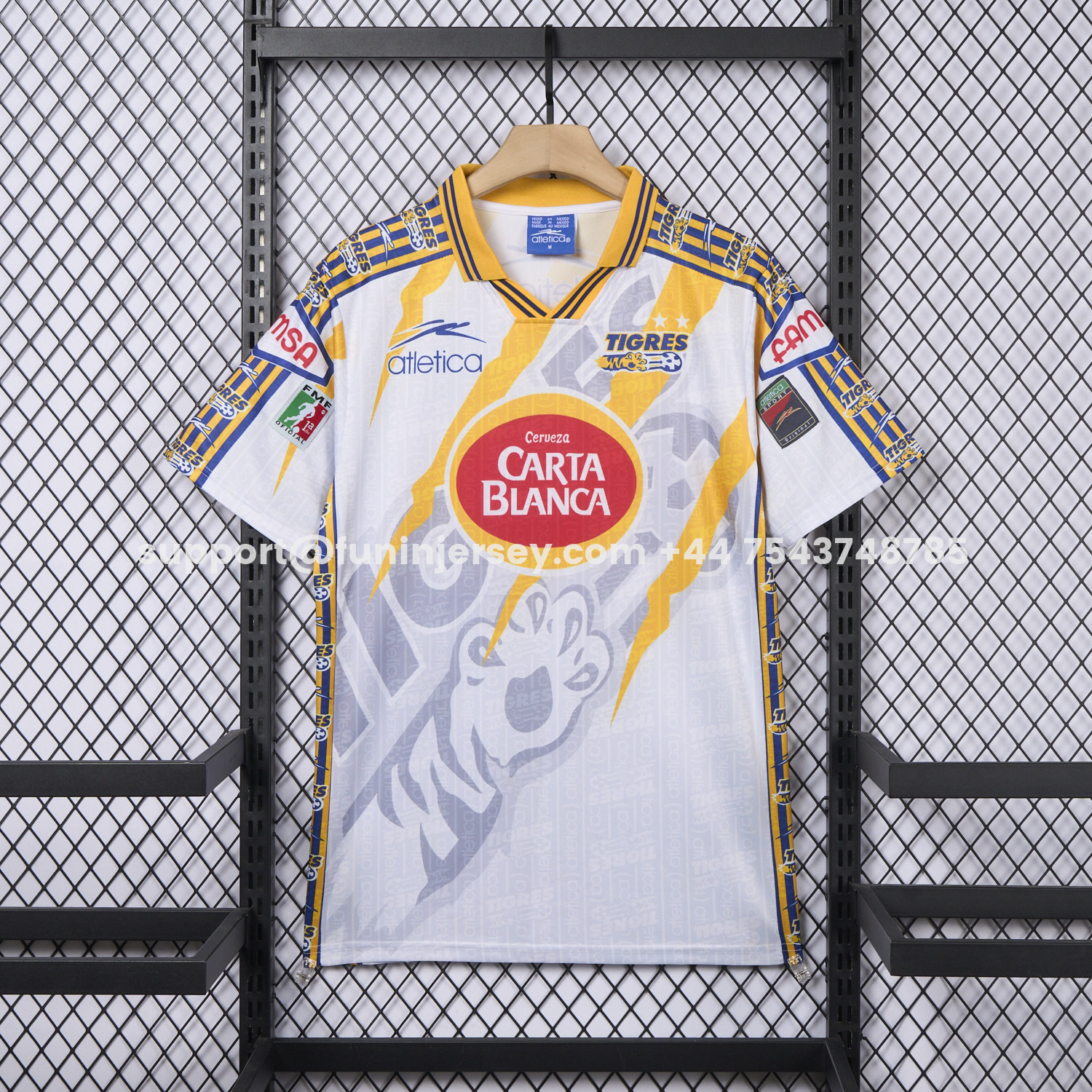 Funinjersey-Retro Tigres UANL 1997-98 Away White Jersey
