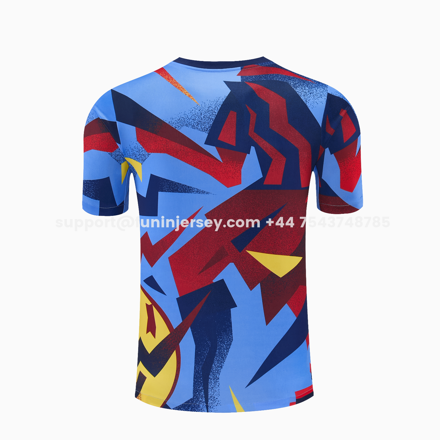 Funinjersey-Barcelona 25-26 Short-Sleeve Training Set - Colors Top & Dark Blue With A Small Pink Detail Pants