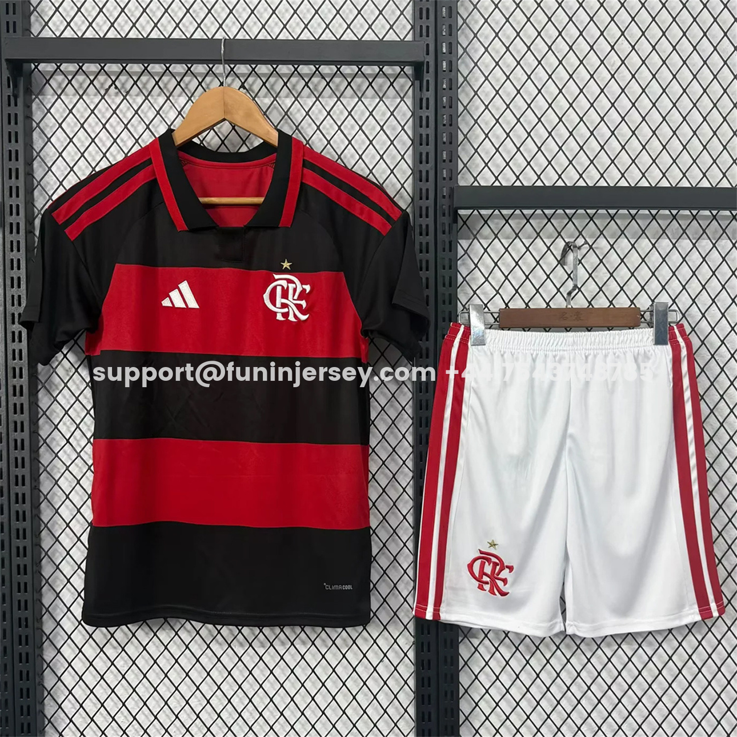 Funinjersey-Flamengo 26-27 Home Unsponsored Kids Kit