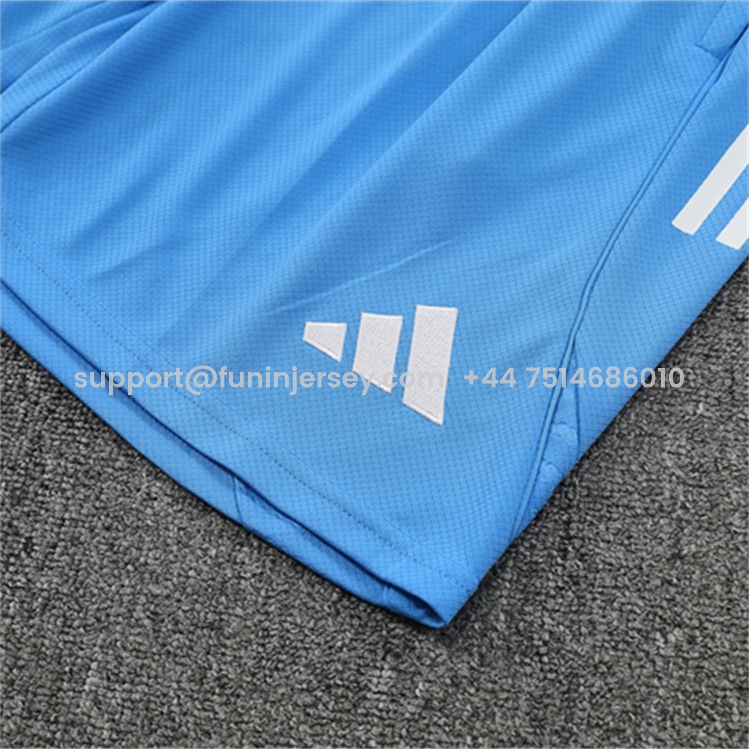 Funinjersey-Real Madrid 25-26 Short-Sleeve Training Set - Sky Blue Top and Sky Blue Shorts