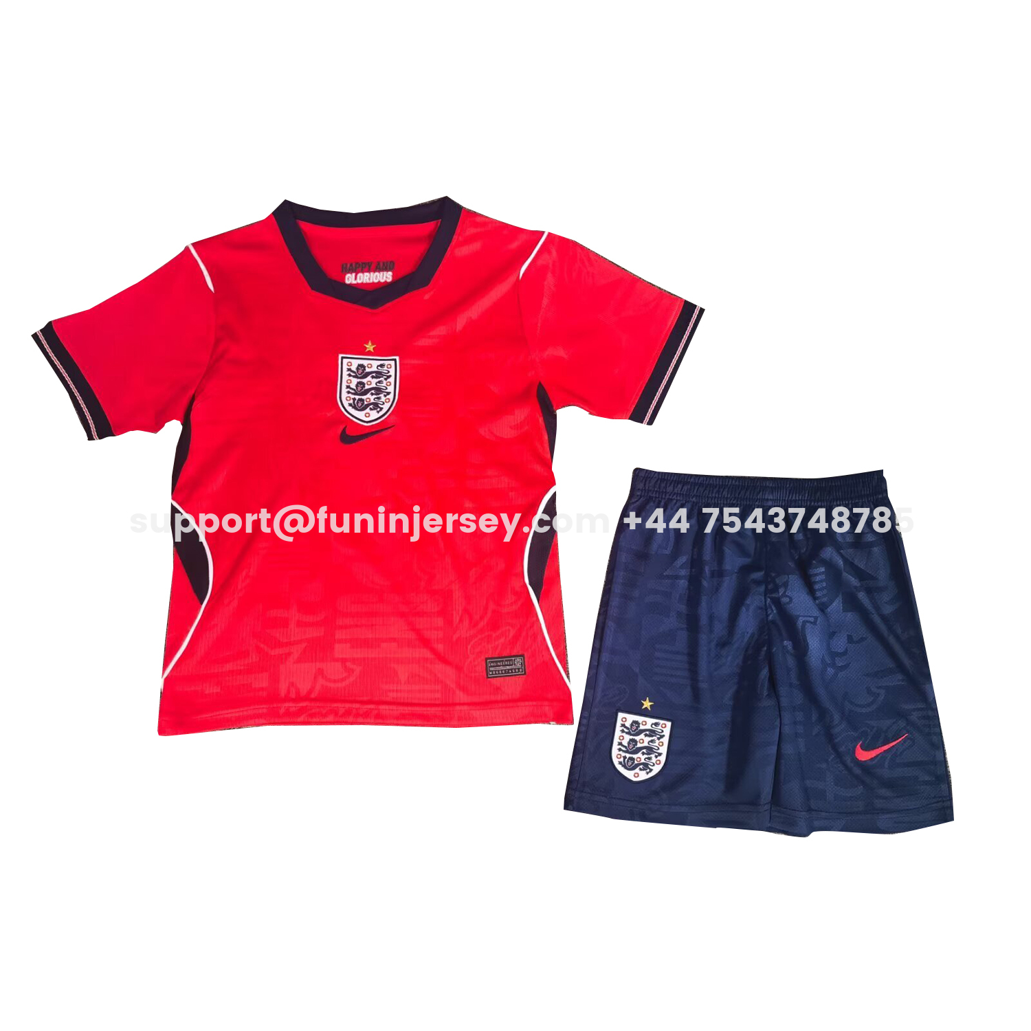 Funinjersey-England 2026 Away Kids Kit