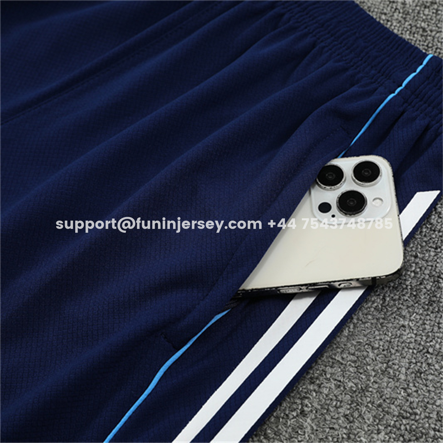 Funinjersey-Real Madrid 25-26 Short-Sleeve Training Set - Royal Blue Top & Royal Blue Shorts