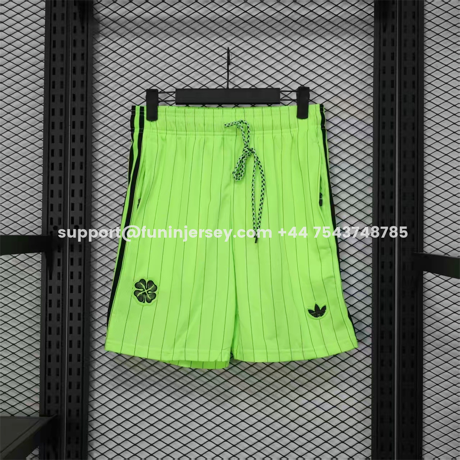 Funinjersey-Celtic 25-26 Trefoil Green Travel Shorts - Player Version