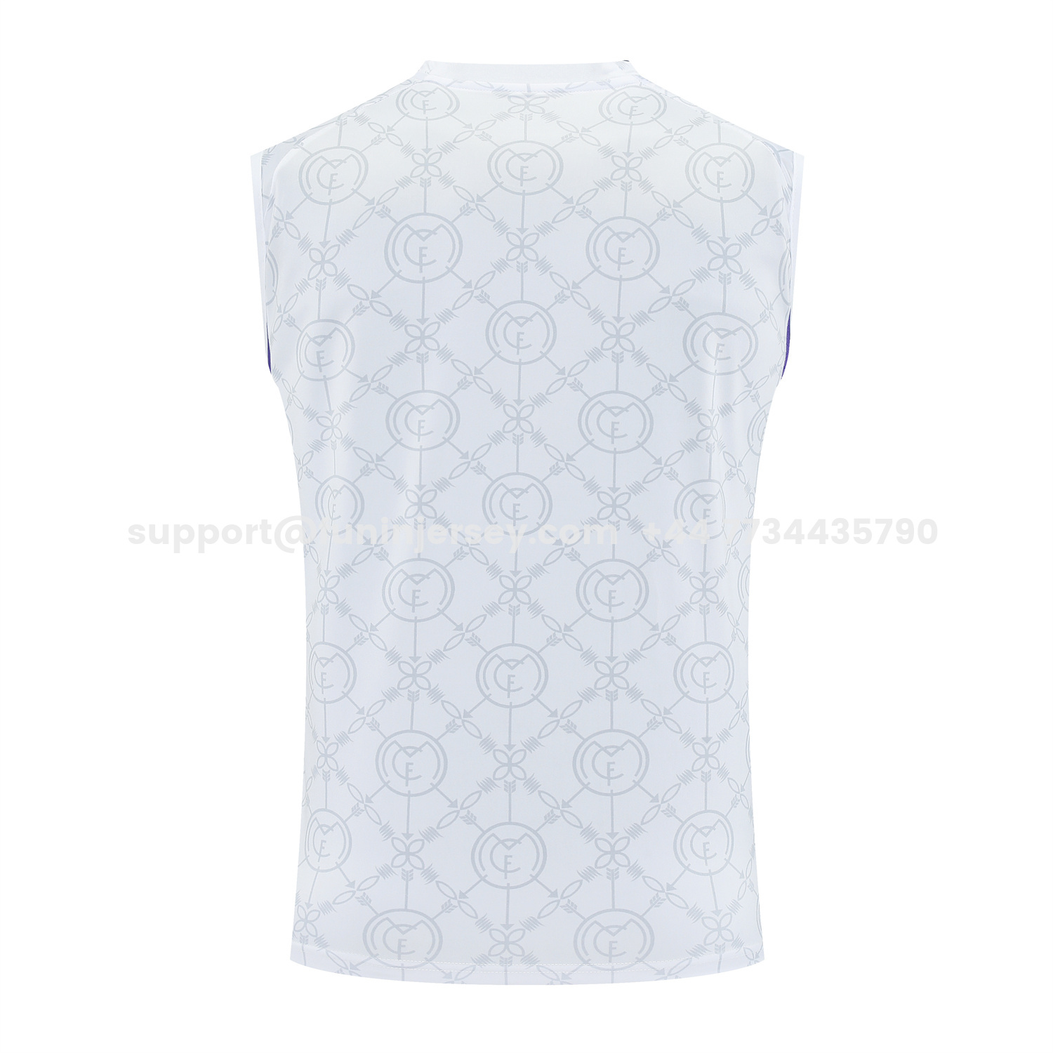 Funinjersey-Real Madrid 25-26 Vest Training Set - Blue Edge White Vest & Black Shorts