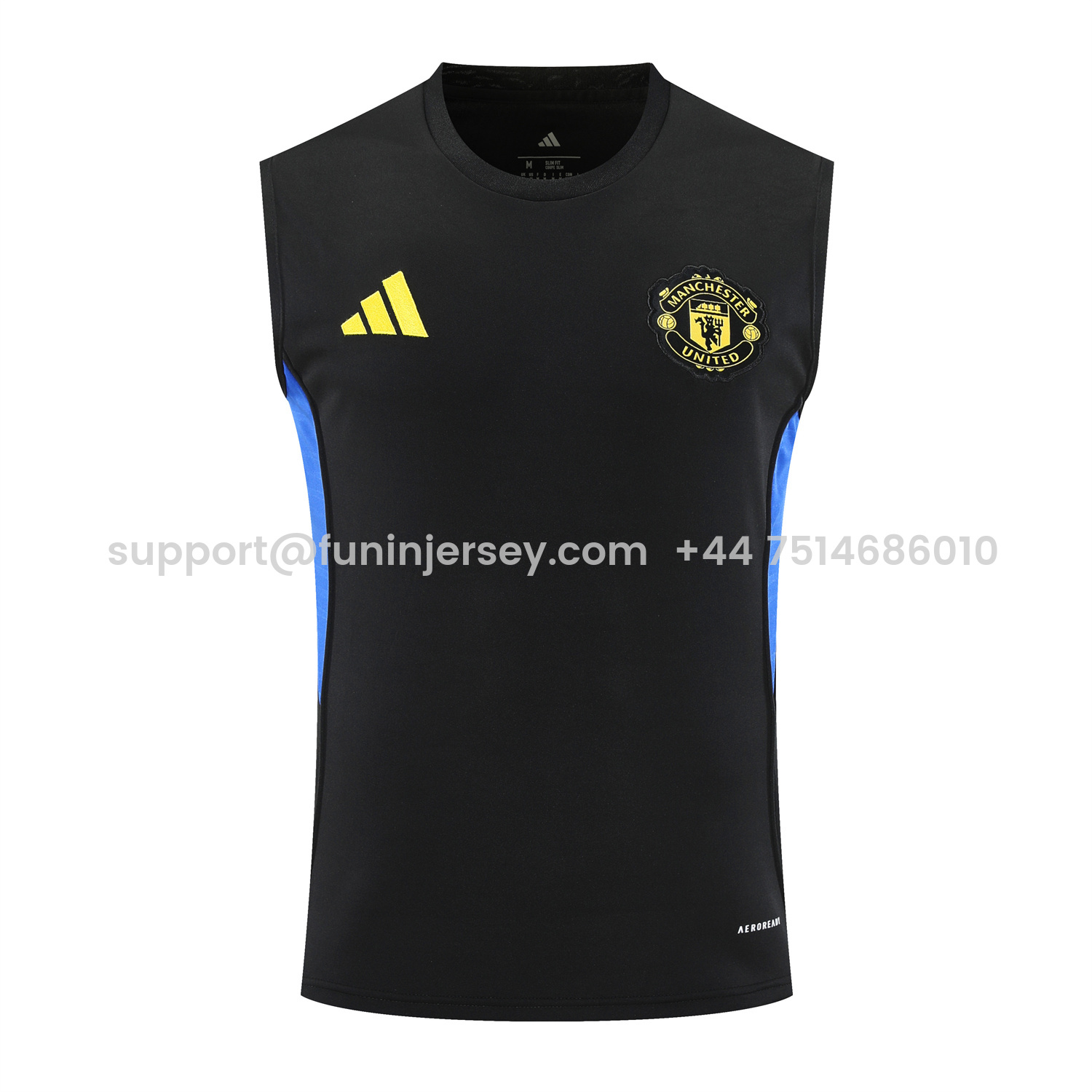 Funinjersey-Manchester United 25-26 Vest Training Set - Black And Light Grey Vest & Black Shorts
