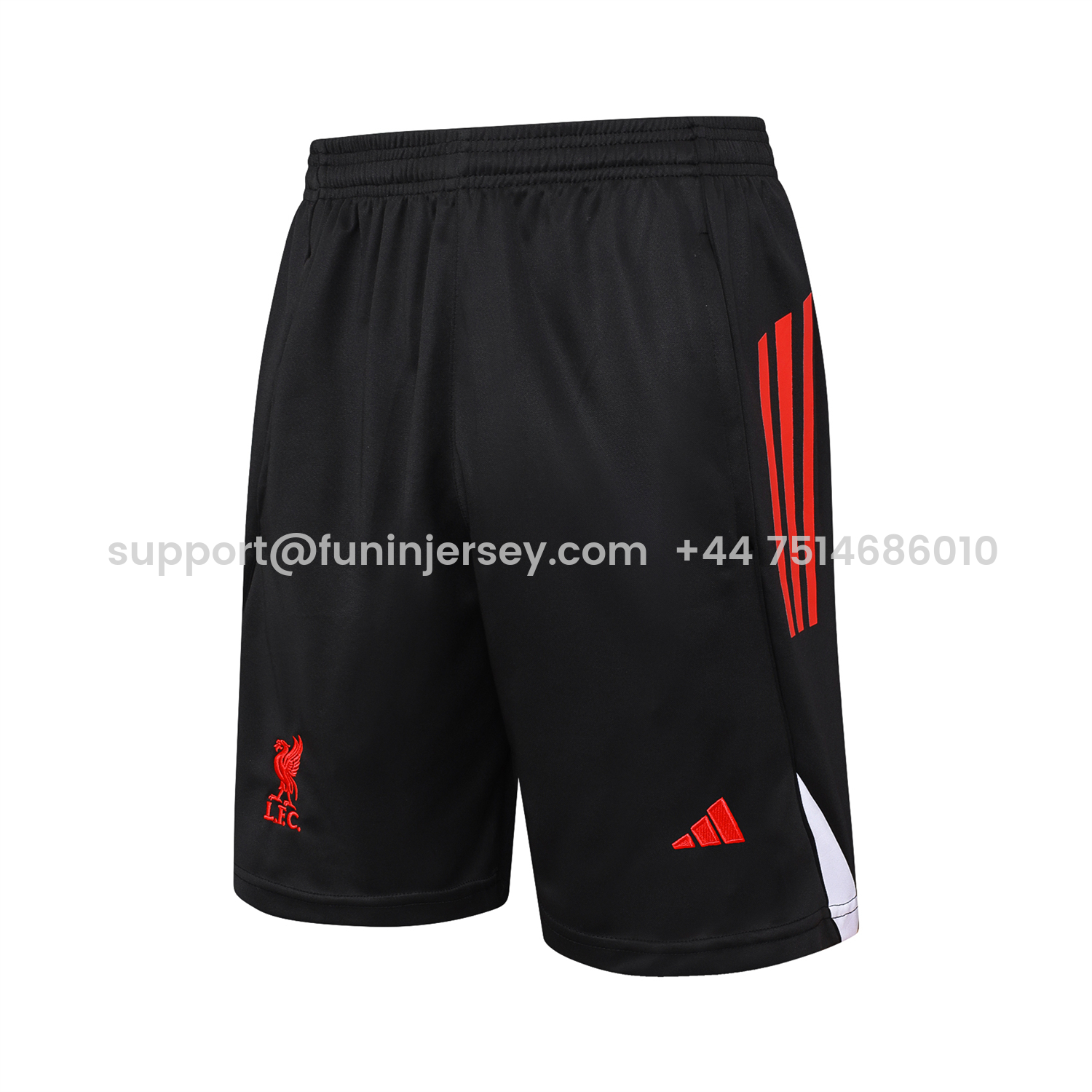 Funinjersey-Liver.pool 25-26 Vest Training Set - Black Vest & Black Shorts