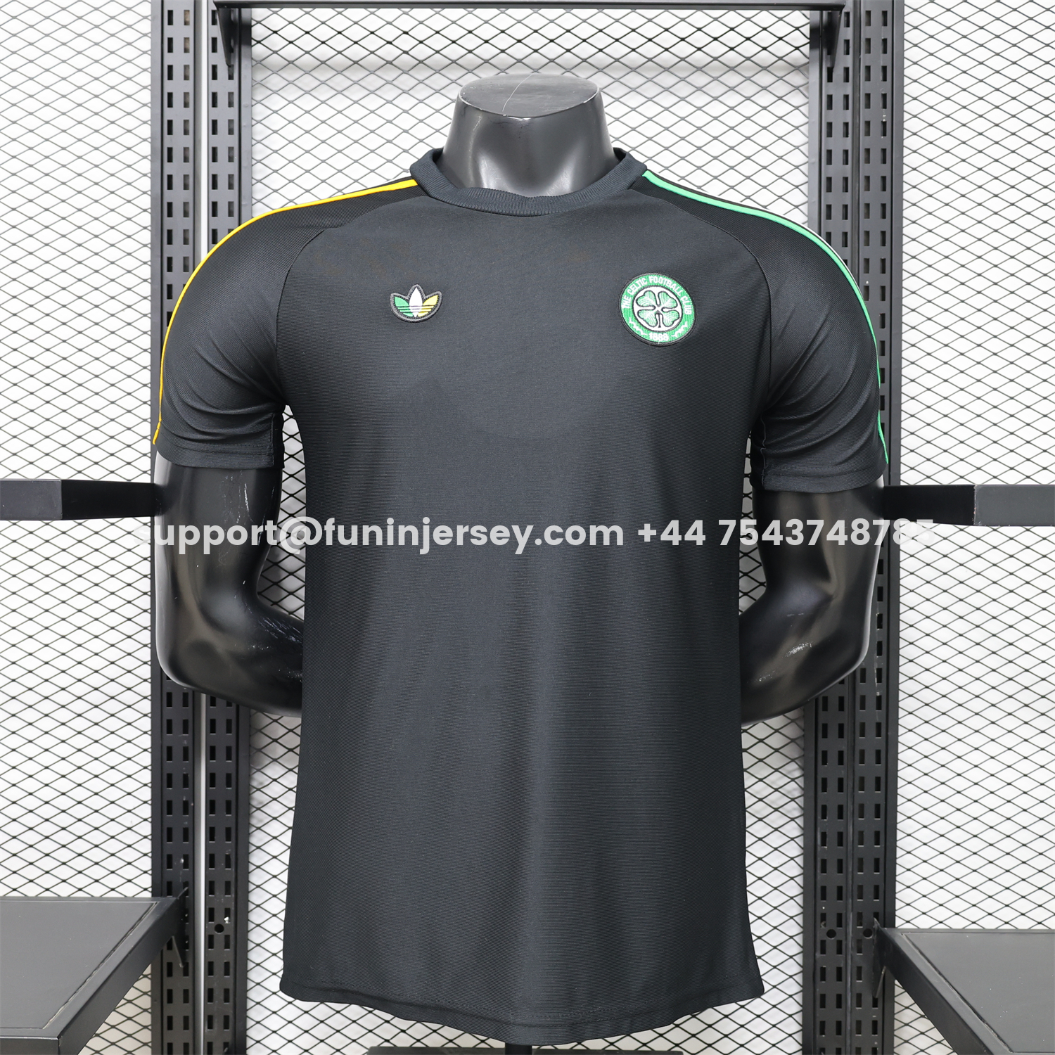 Funinjersey-Celtic 25-26 Retro Style Casual Black Jersey - Player Version