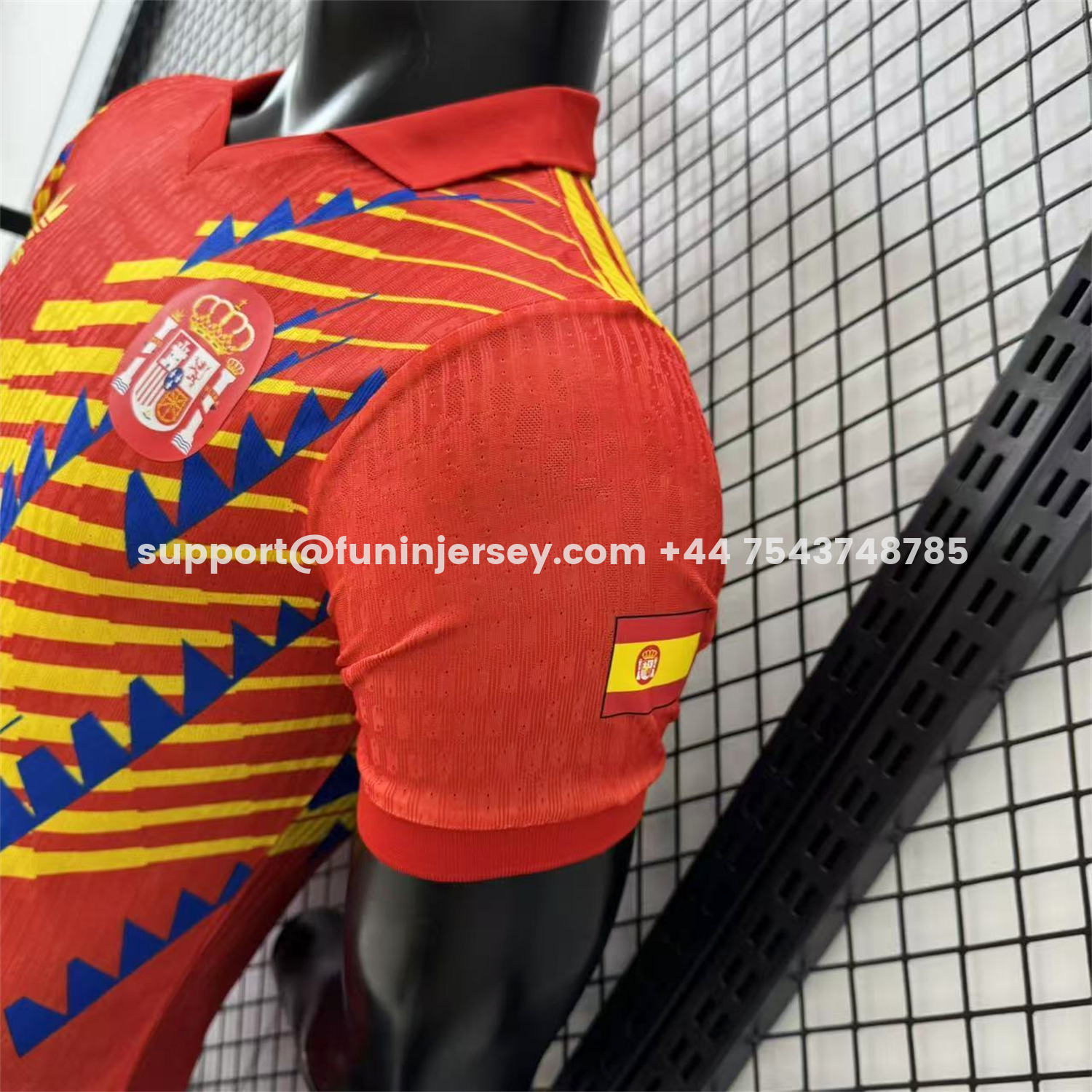 Funinjersey-Spain 2026 Blue-Yellow Stripes Red Special Jersey - Player Version