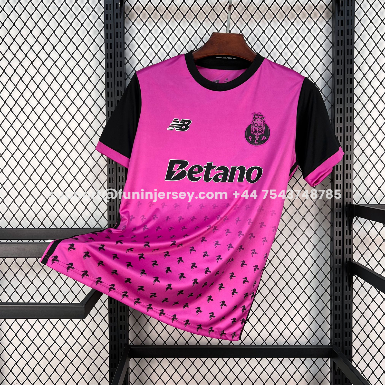 FUN-Funinjersey-Porto 26-27 Bright Pink With Black Special Jersey - Fans Version