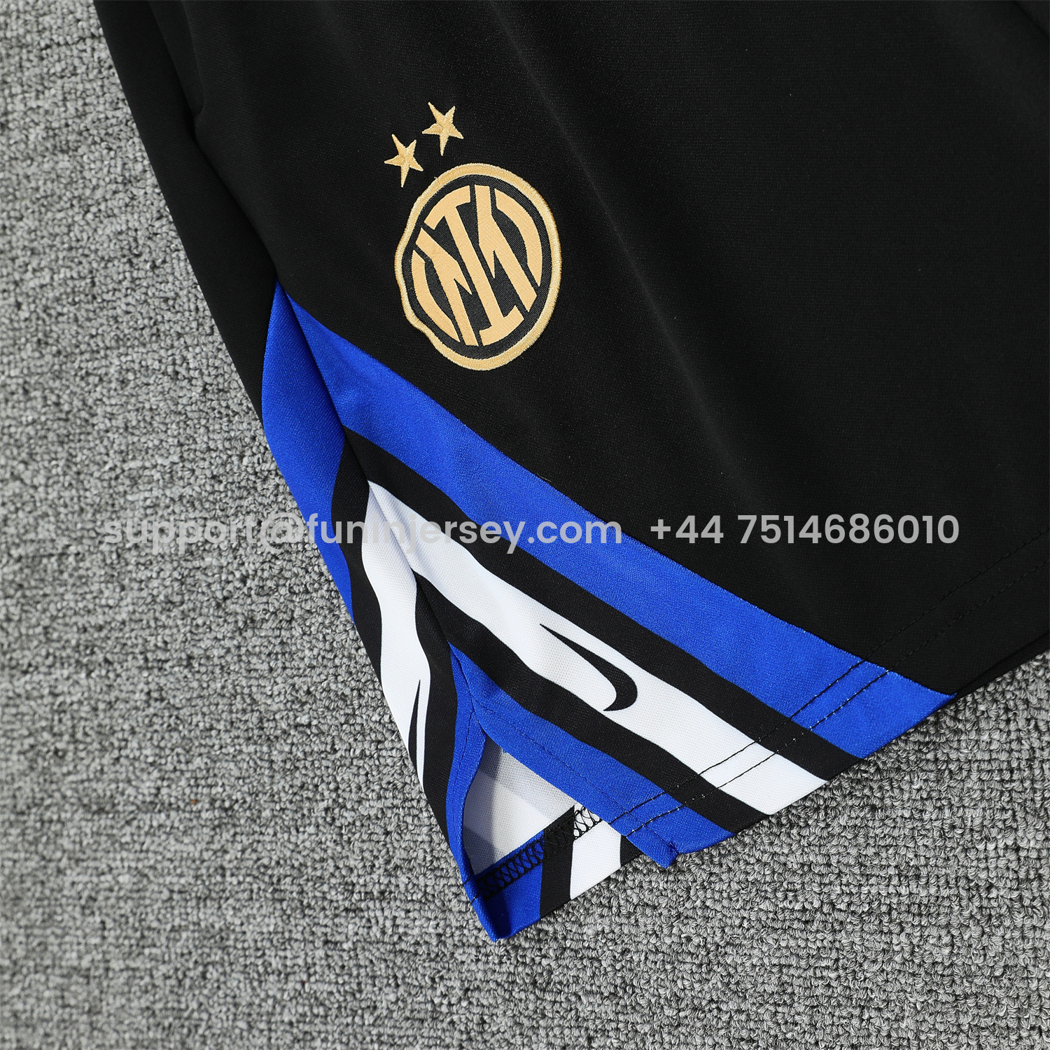Funinjersey-Inter Milan 25-26 Short-Sleeve Training Set - White Top & Black Shorts
