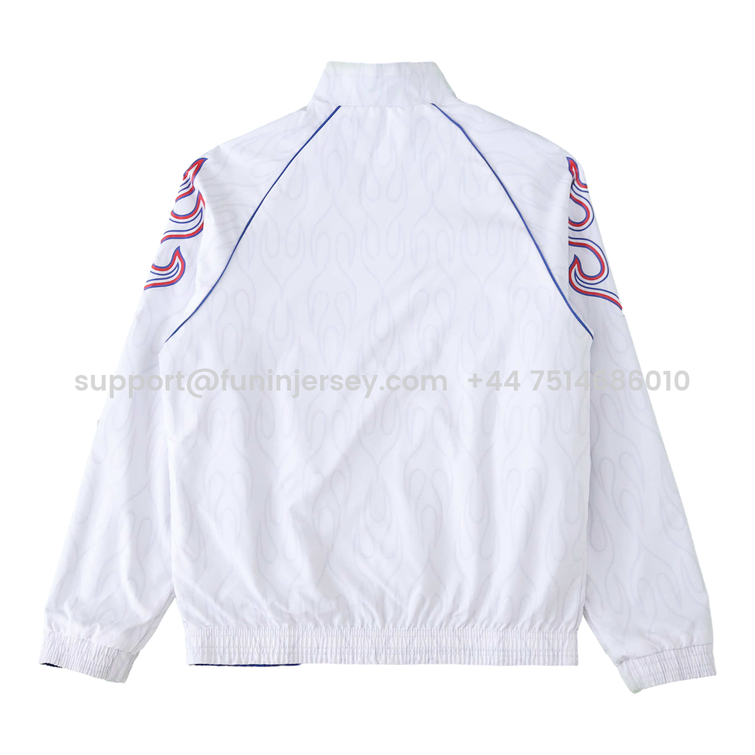 Funinjersey-Retro Japan 1998 Throwback Double Sided Reversible Windbreaker - White & Blue