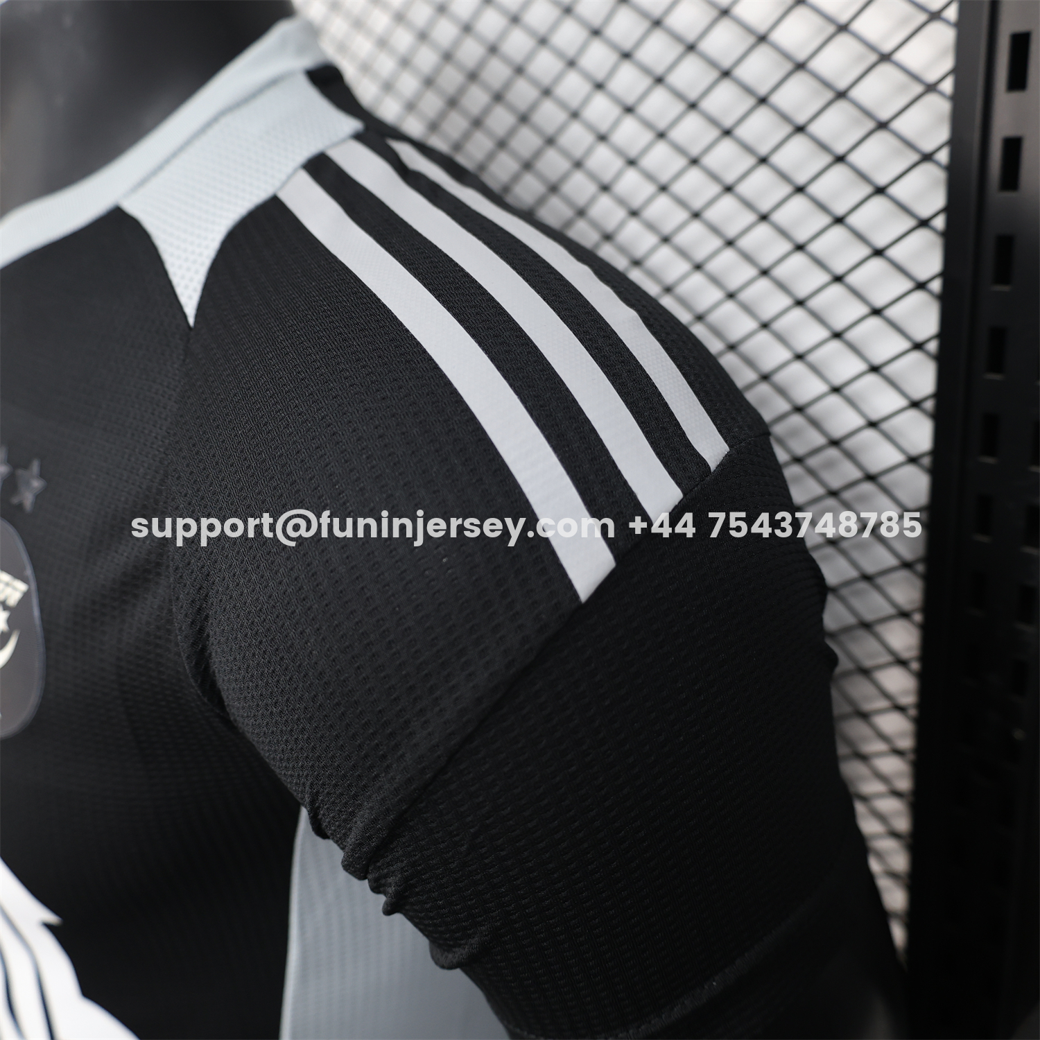 Funinjersey-Algeria 25-26 Pure Black with White Chest Text Jersey - Player Version