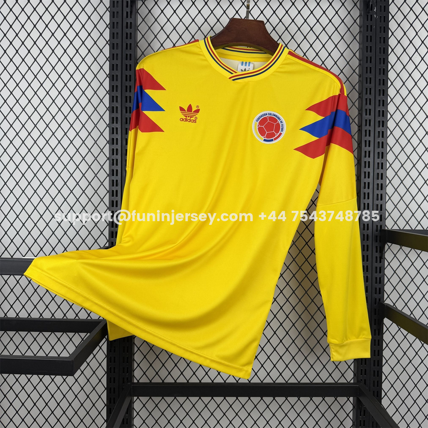 Funinjersey-Retro Colombia 1990 Home Long Sleeves Jersey - Fans Version