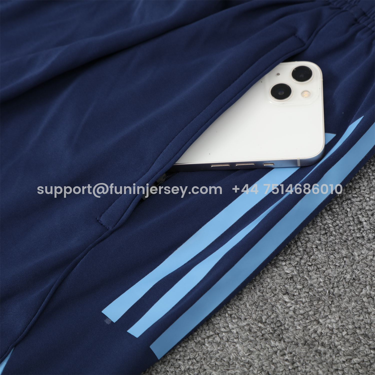 Funinjersey-Real Madrid 25-26 Short-Sleeve Training Set - Blue Water Pattern Top & Deep Blue Shorts