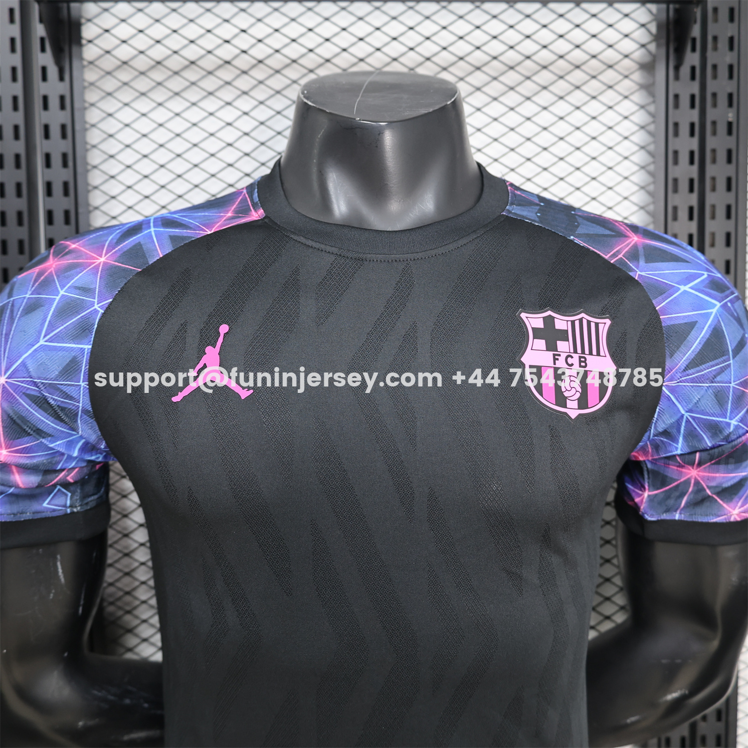 Funinjersey-Barcelona 25-26 Black With Pink Special White Jersey - Player Version