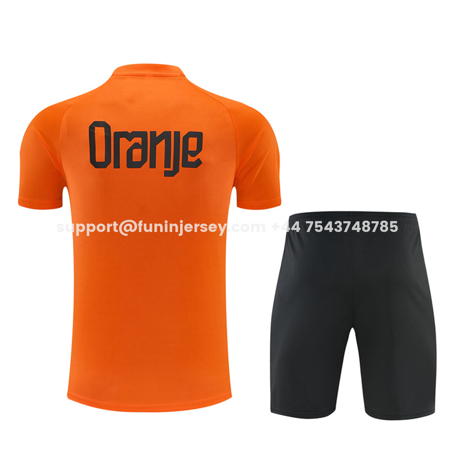 Funinjersey-Netherlands 2026 Short-Sleeve Training Set - Orange Top & Black With Orange Accents Pants