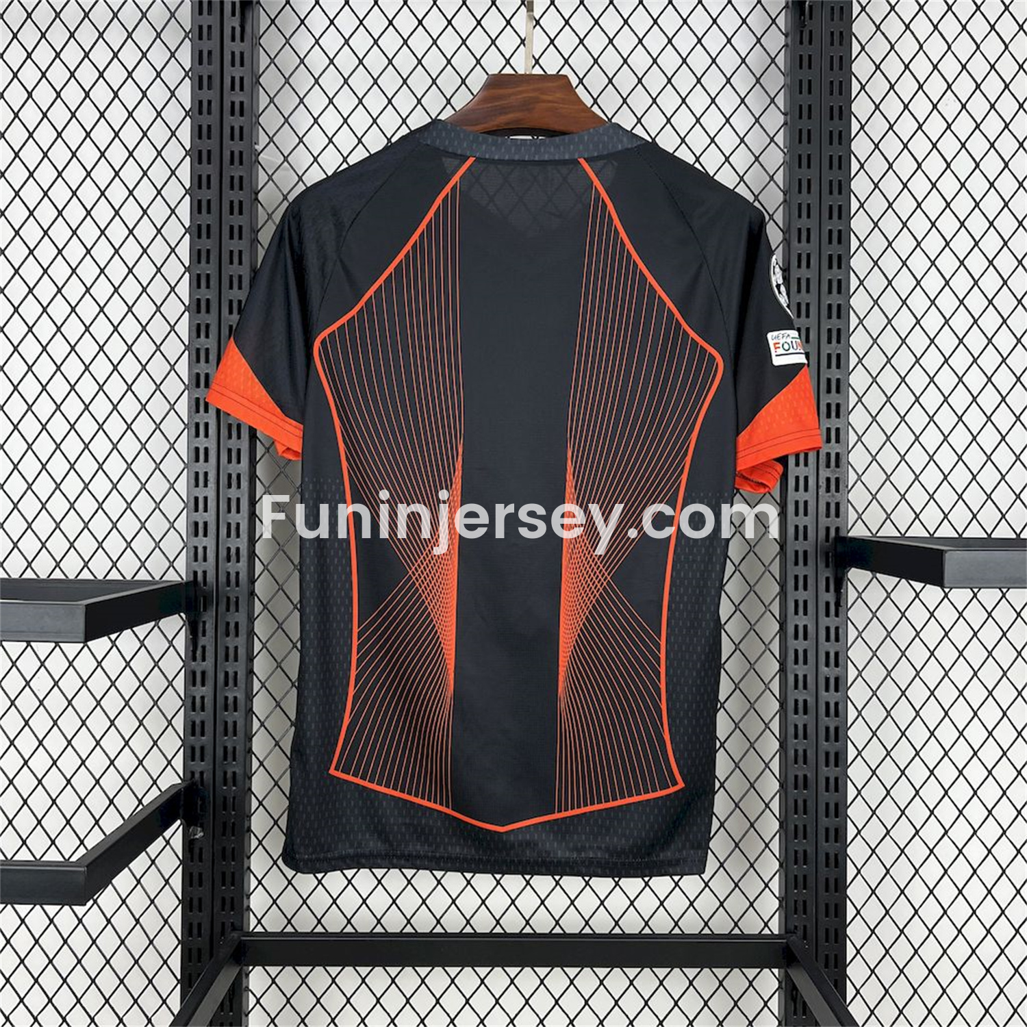 Funinjersey-Barcelona 25-26 T90 Orange Lines Black Special Jersey - Fans Version