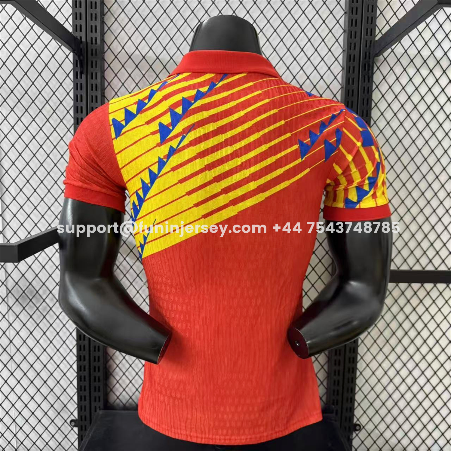 Funinjersey-Spain 2026 Blue-Yellow Stripes Red Special Jersey - Player Version