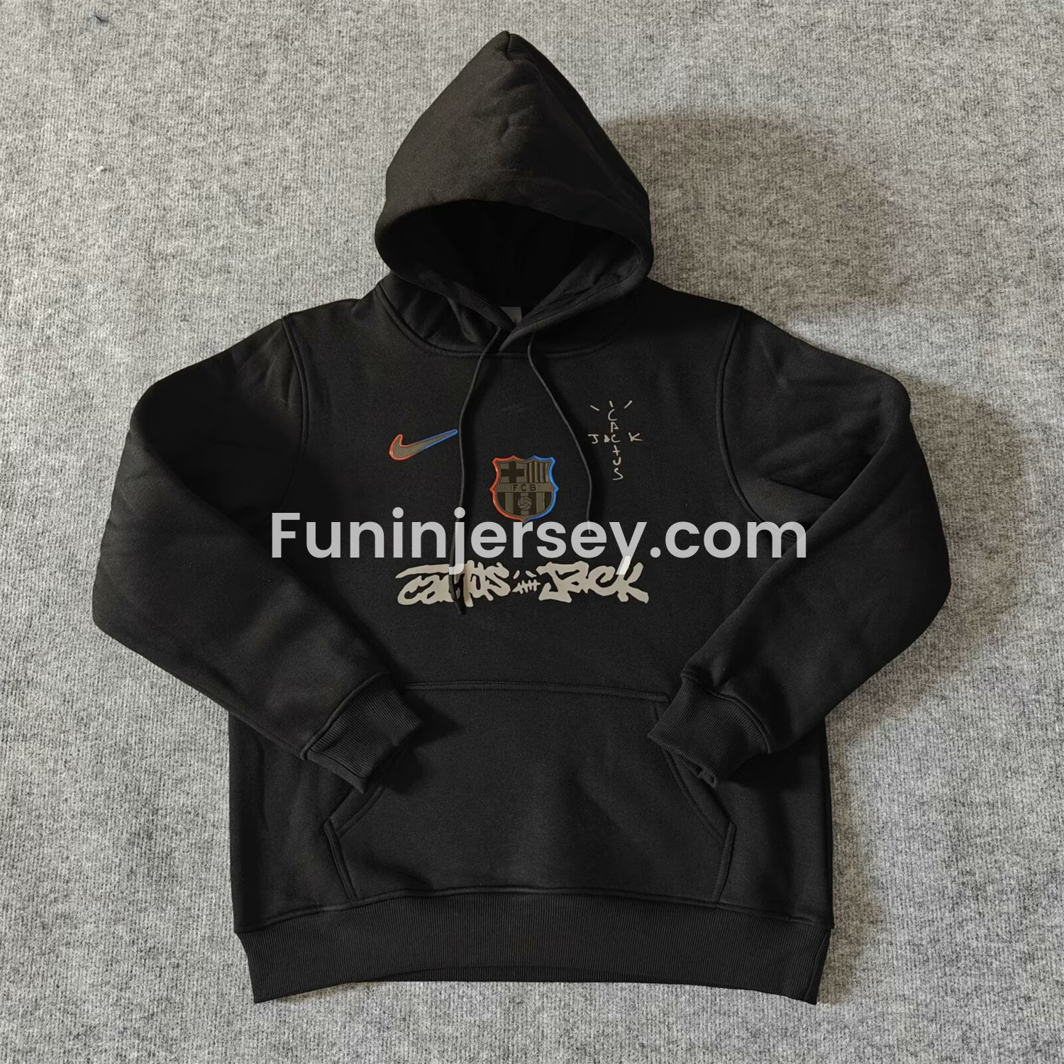 Funinjersey-Barcelona x Travis Scott Team Logo Centered Unisex Pullover Hoodie