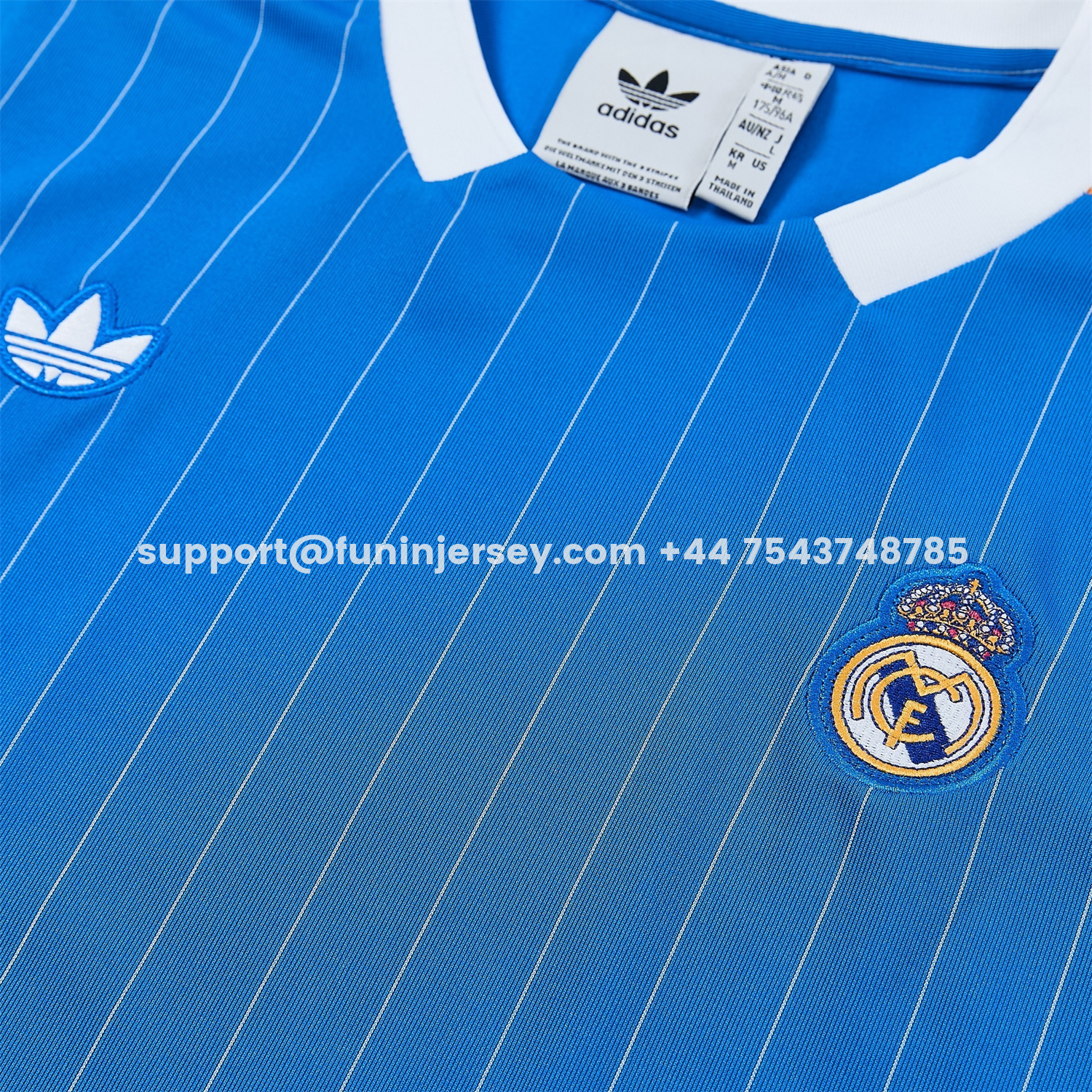 Funinjersey-Real Madrid 25-26 Retro Style Short-Sleeve Training Set - Blue With White Stripes Top & Pants