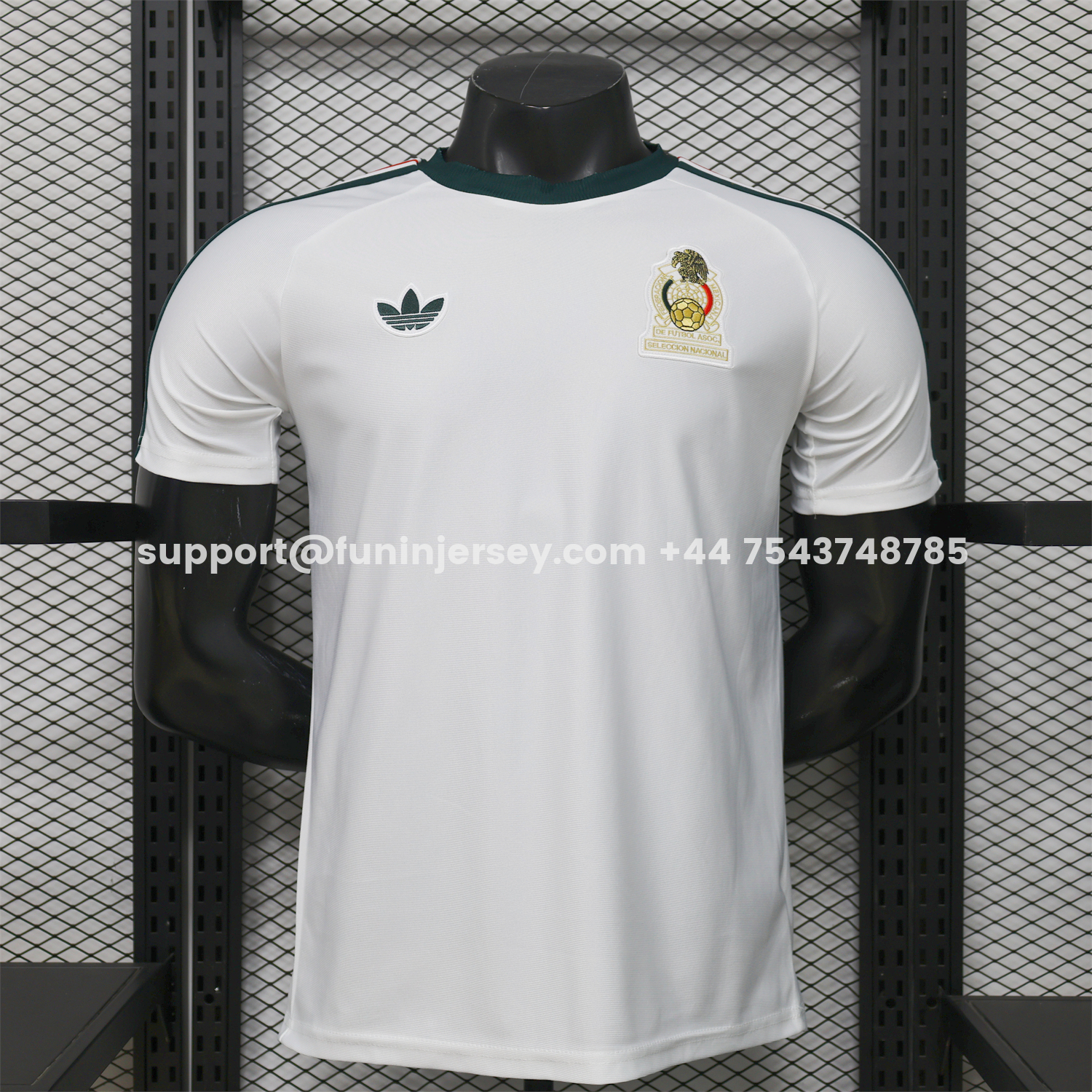 Funinjersey-Mexico 2026 Terrace Icon Retro Logo White Jersey - Player Version
