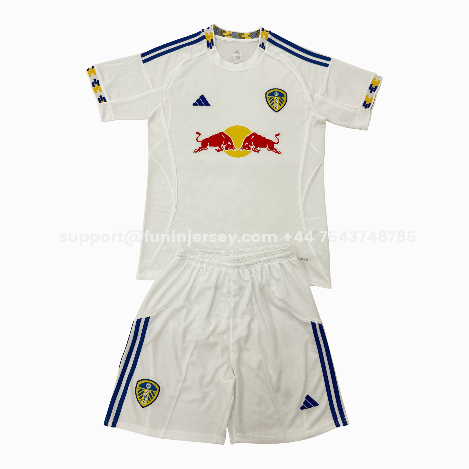 Funinjersey-Leeds United 25-26 Home Men's Adult Jersey Set - Fans Version