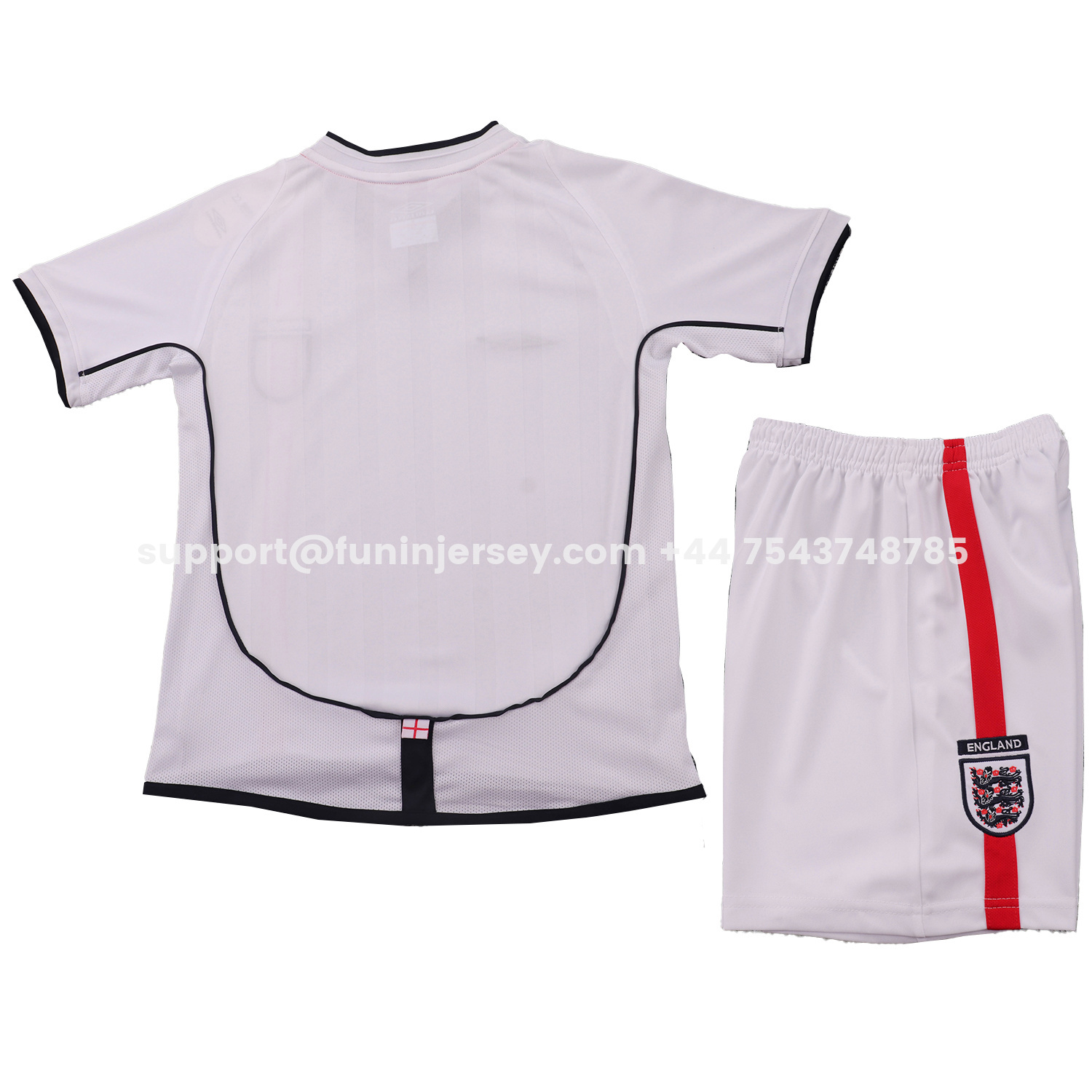 Funinjersey-Retro England 2002 Home Kids Kit