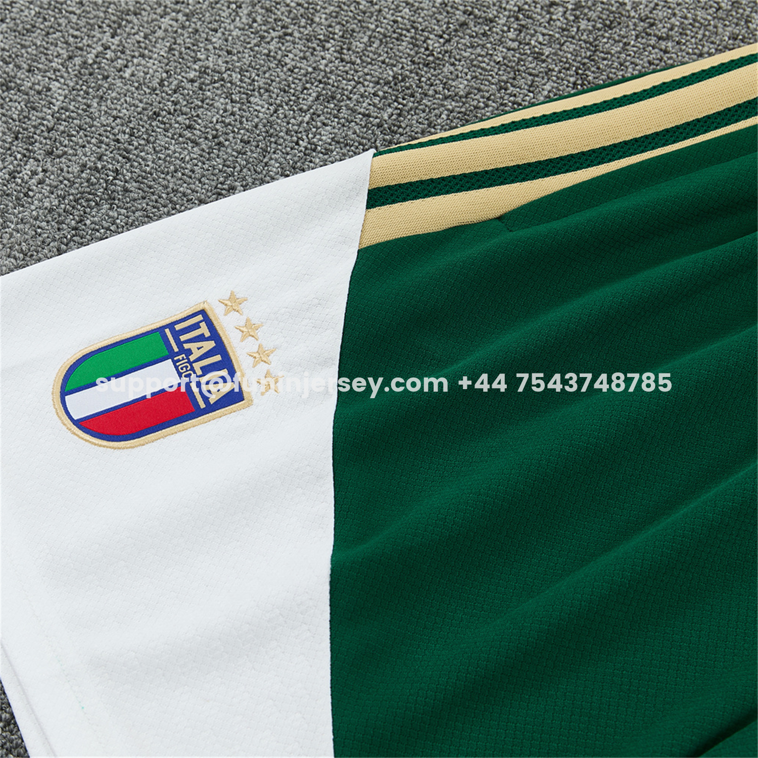 Funinjersey-Italy 2026 Short-Sleeve Training Set - Green With White Top & Green With White Pants