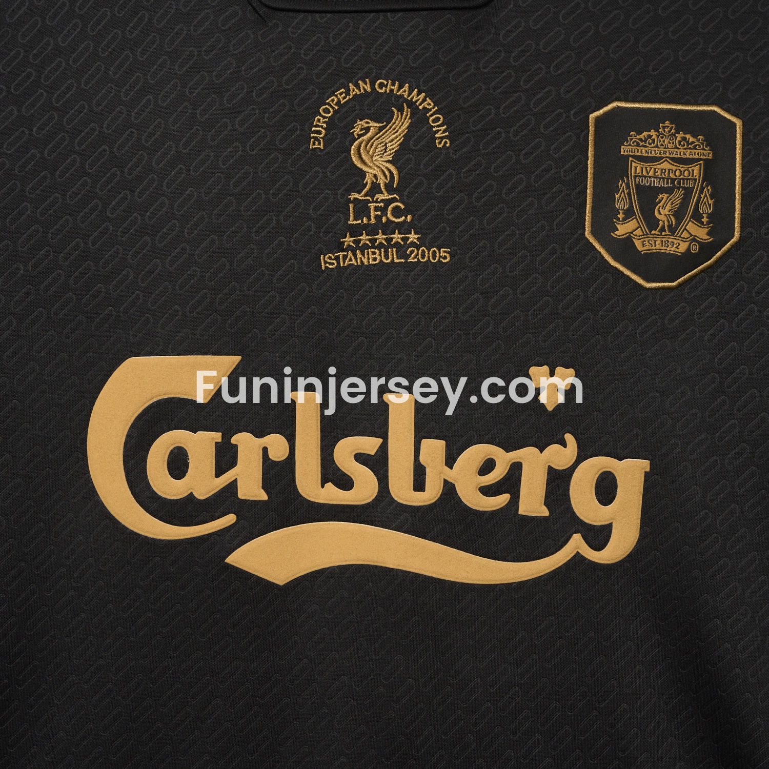 Funinjersey-Liver.pool 25-26 Istanbul 2005 Anniversary Black Jersey - Fans Version