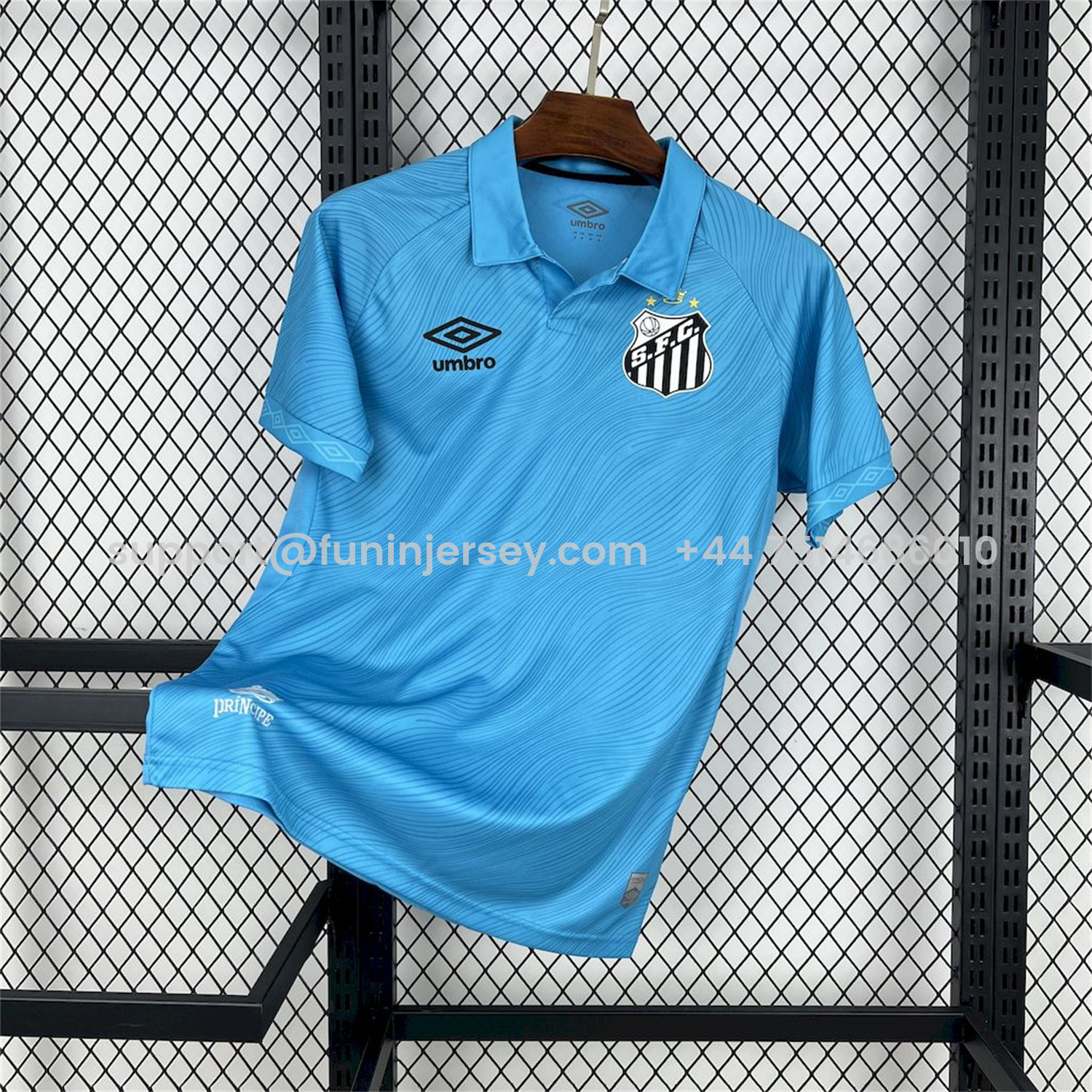 Funinjersey-Santos 25-26 Third Blue Unsponsored Jersey - Fans Version