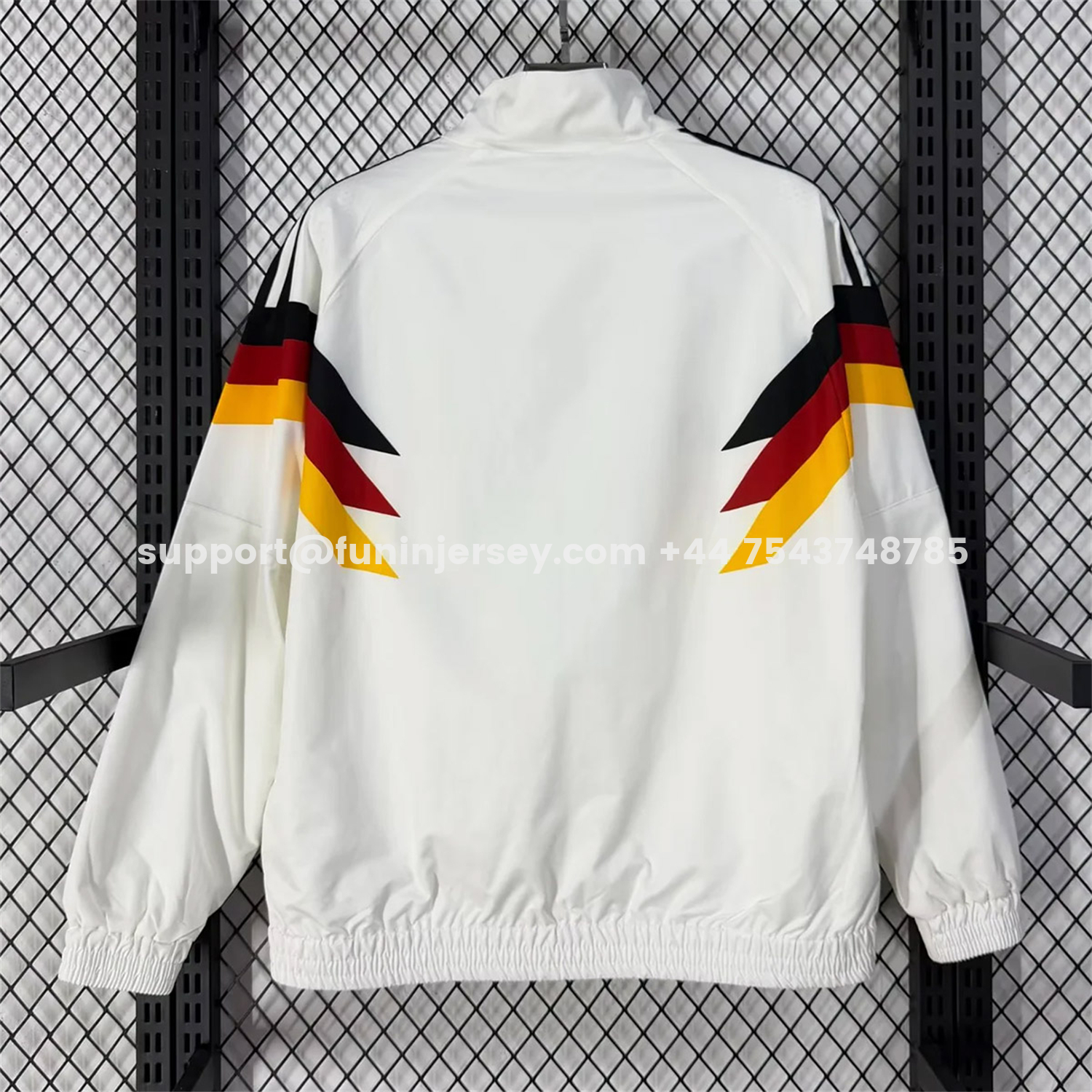 Funinjersey-Germany 2026 Windbreaker Jacket - White With Classic Stripes