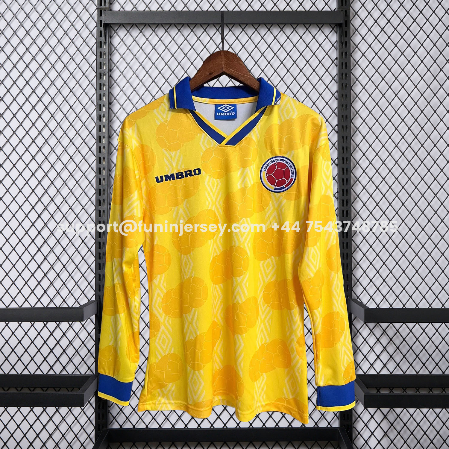Funinjersey-Retro Colombia 1994 Home Long Sleeves Jersey