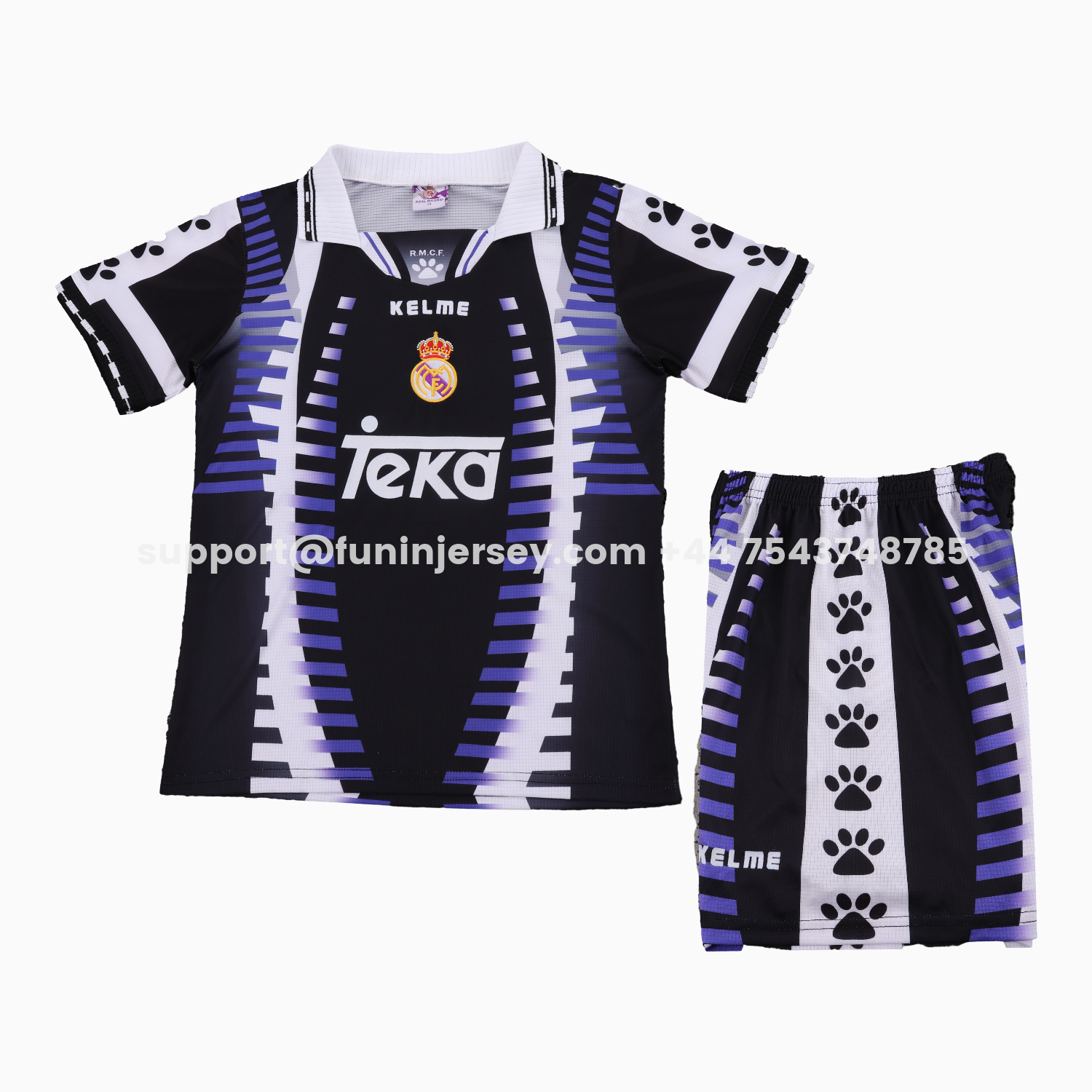 Funinjersey-Retro Real Madrid 1997-98 Third Kids Kit