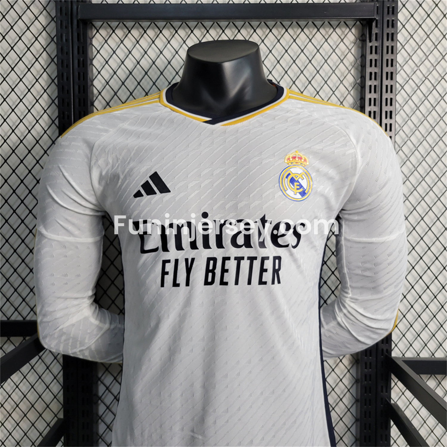 Funinjersey-Retro Real Madrid 2023-24 Home Long Sleeves Jersey - Player Version