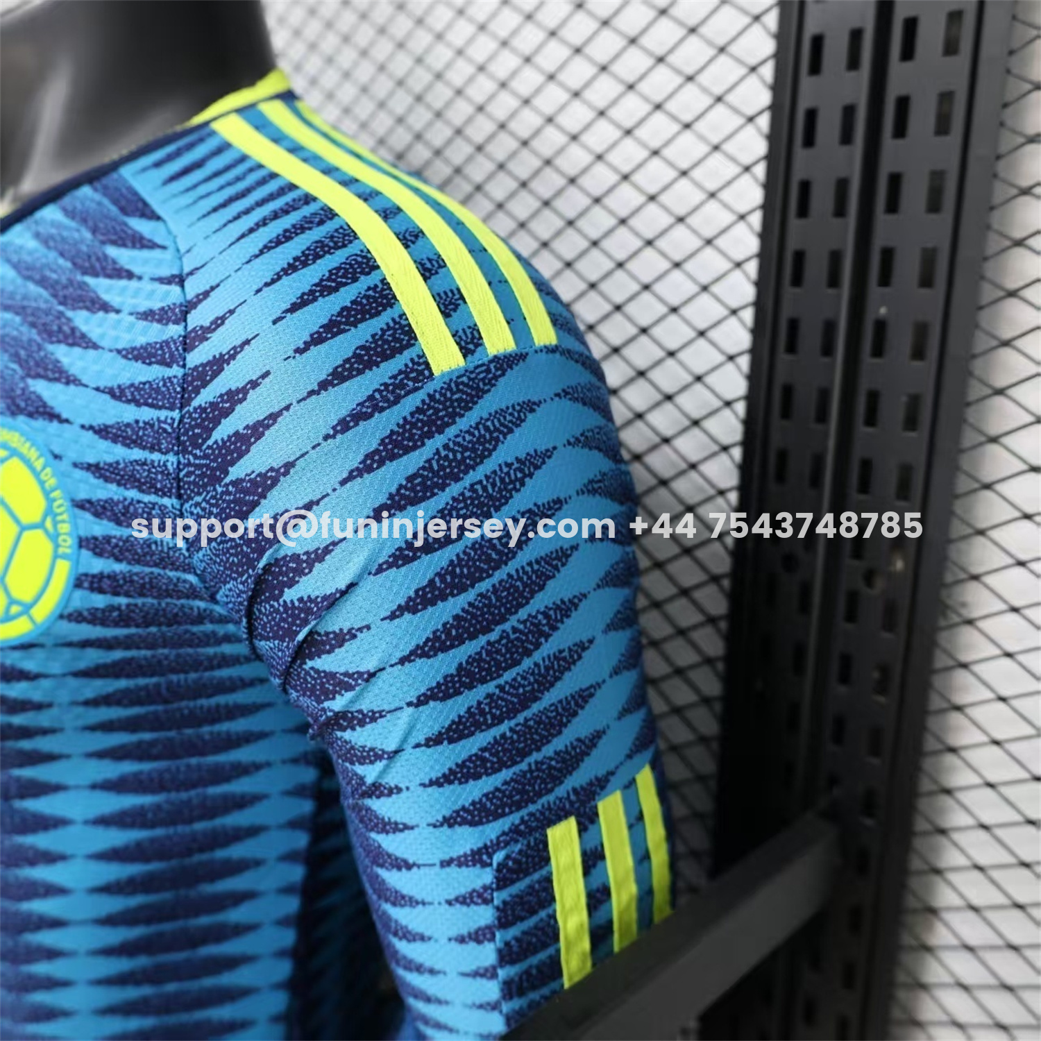 Funinjersey-Colombia 2026 Away Blue Long Sleeves Jersey - Player Version
