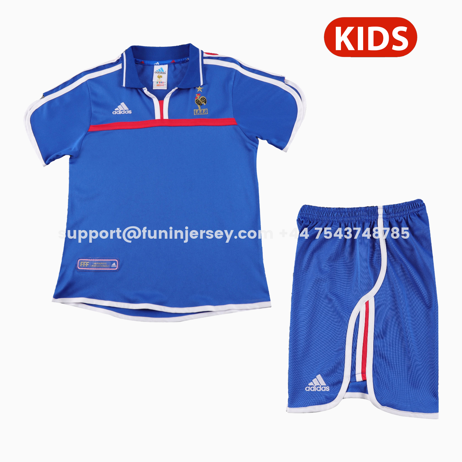 Funinjersey-Retro France 2000 Home Kids Kit