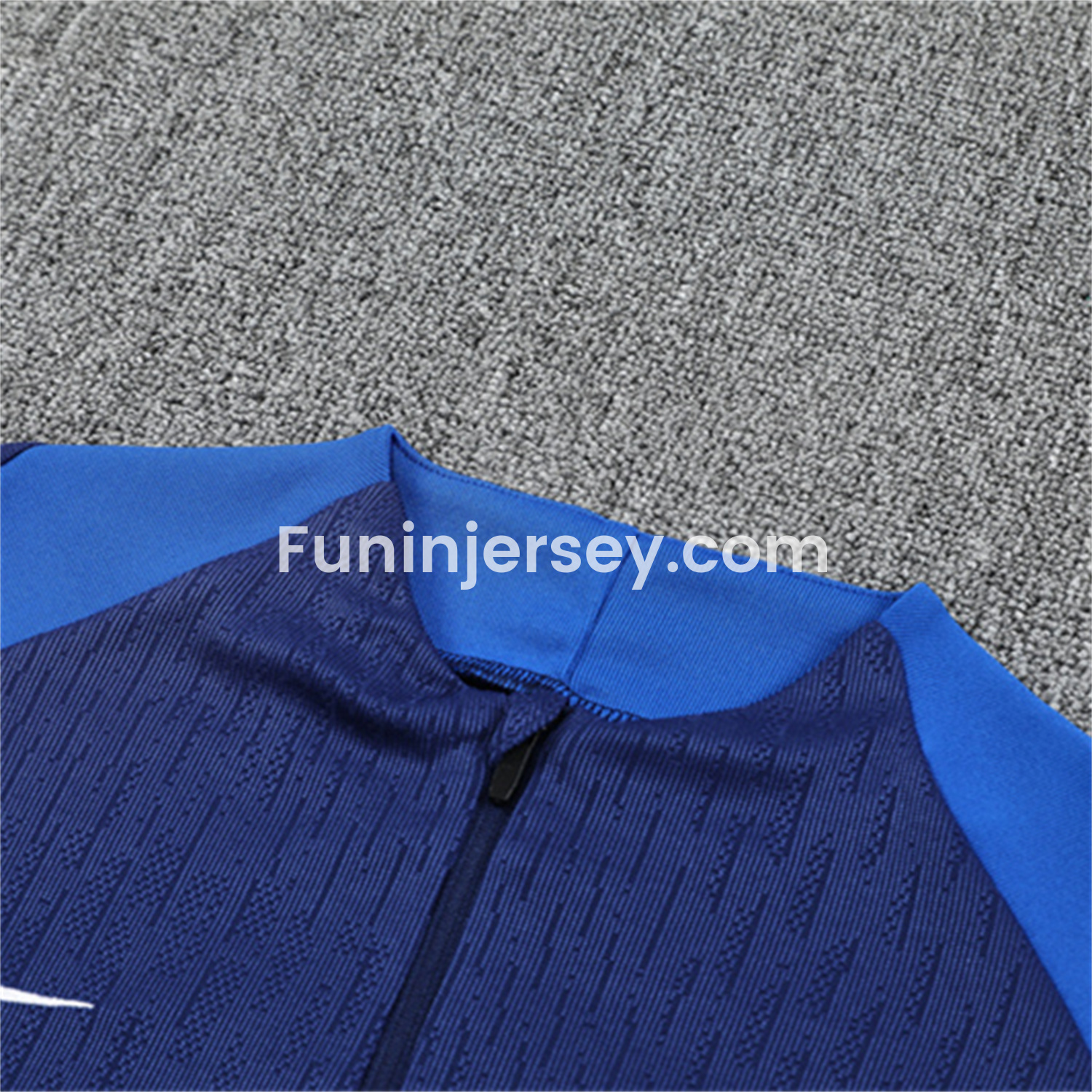 Funinjersey-Paris Saint-Germain PSG 25-26 Kid Long Sleeves Training Set - Royal Blue Gray Sleeves Top & Royal Blue Pants