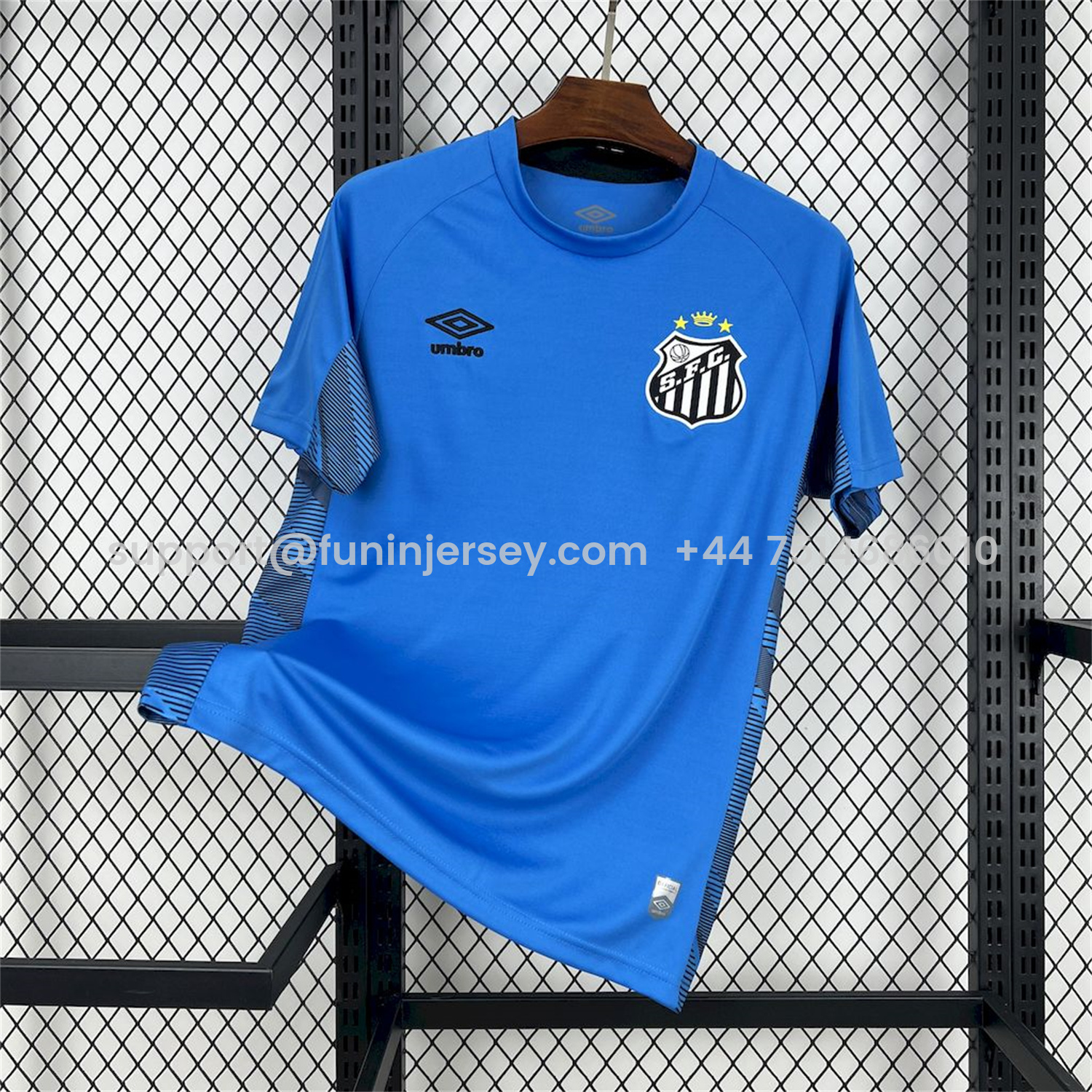 Funinjersey-Santos 25-26 Blue Goalkeeper Unsponsored Jersey - Fans Version
