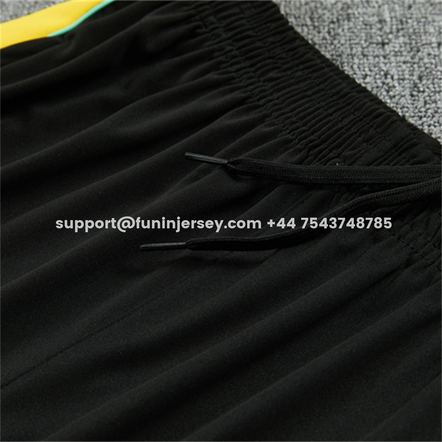 Funinjersey-Brazil X JD 2026 Kids Long Sleeves Training Set - Black Top And Black Yellow Pants
