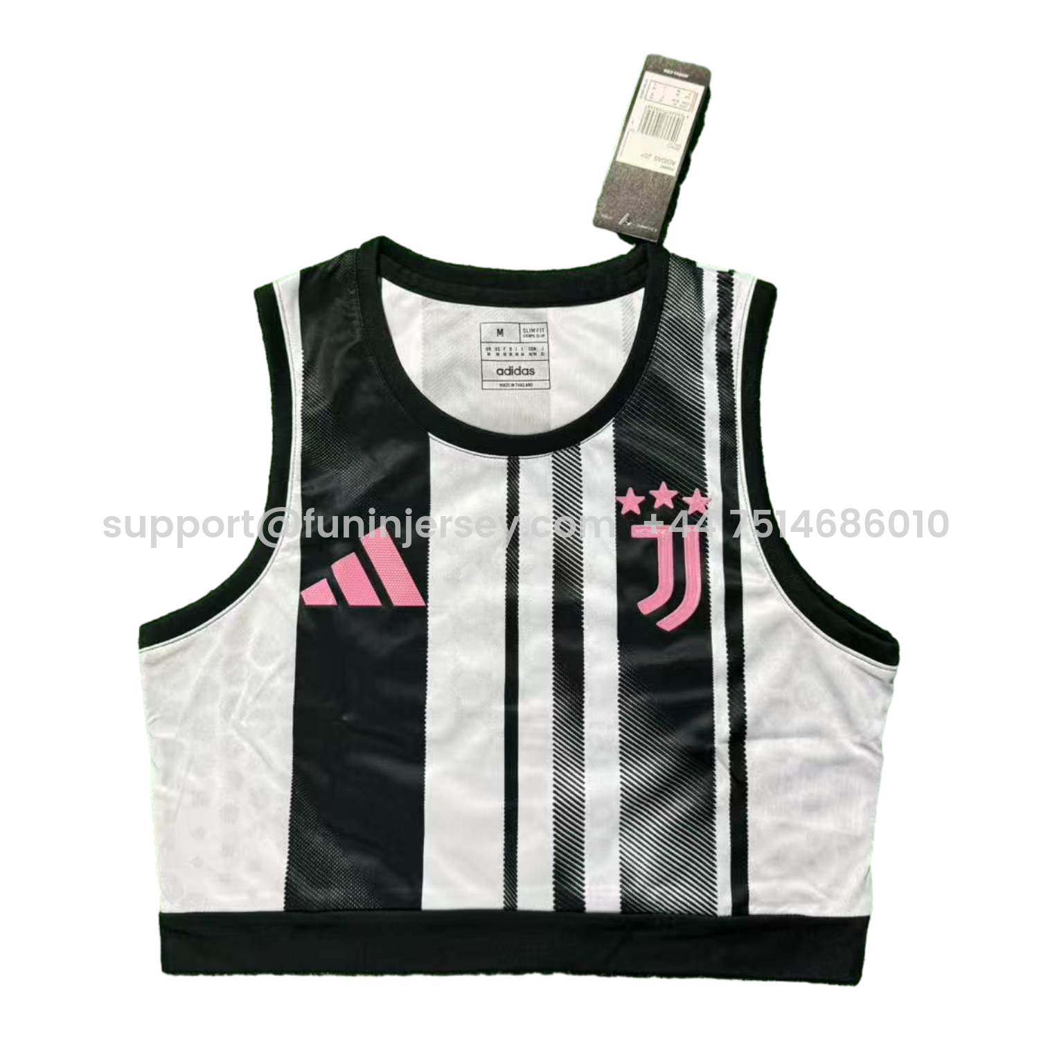 Funinjersey-Women's Juventus 25-26 Home Black And White Yoga Vest