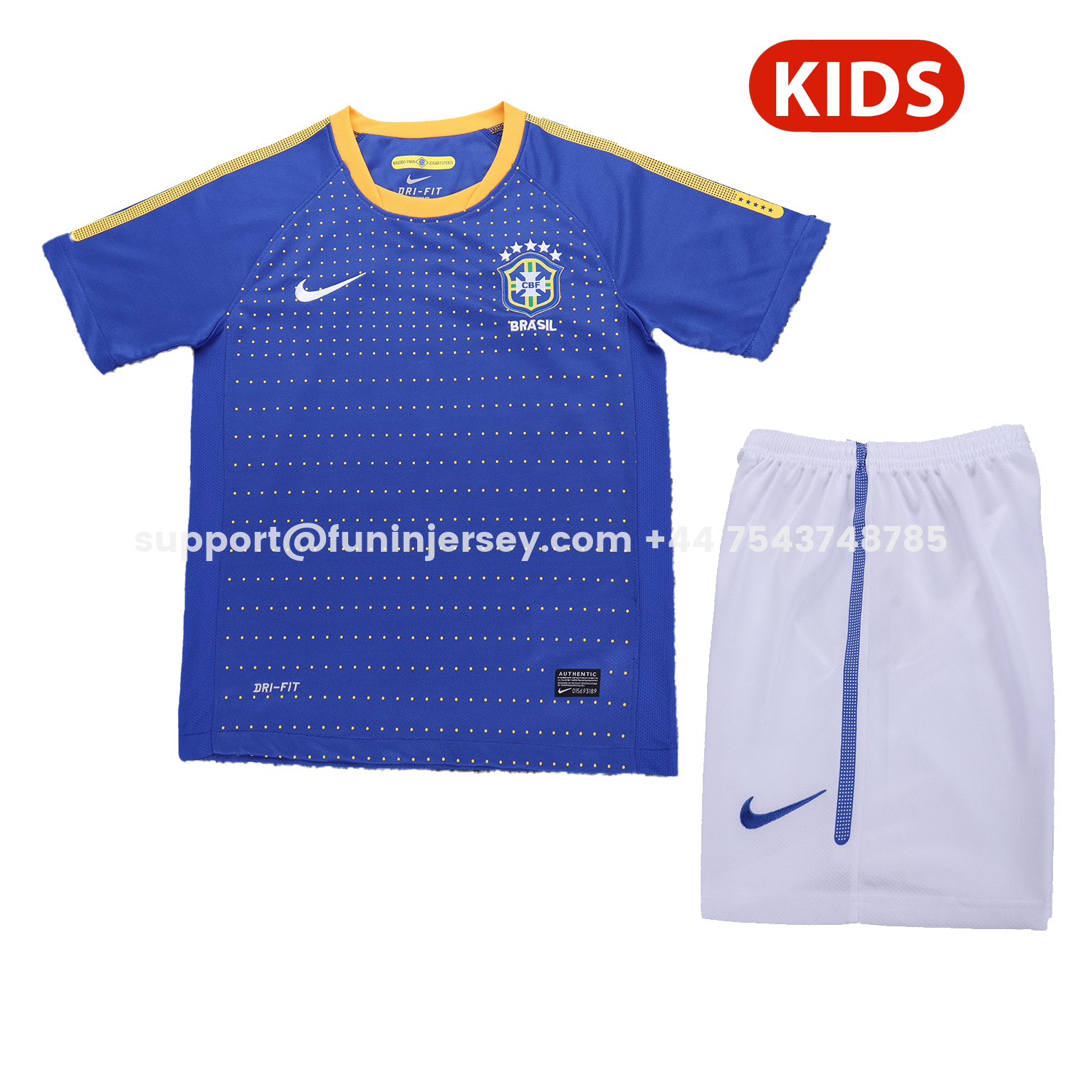 Funinjersey-Retro Brazil 2010 Away Kids Kit